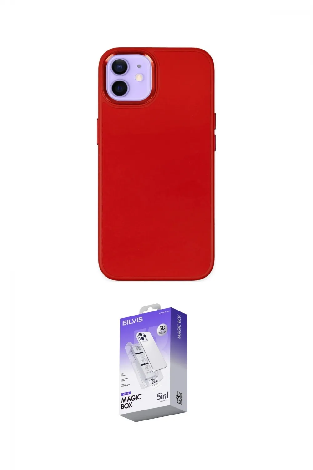 ieg™ iPhone 12 Kılıf Çekirdek Çizgi - Siyah Bilvis 5in1 3D Magic Cam Ekran Koruyucu