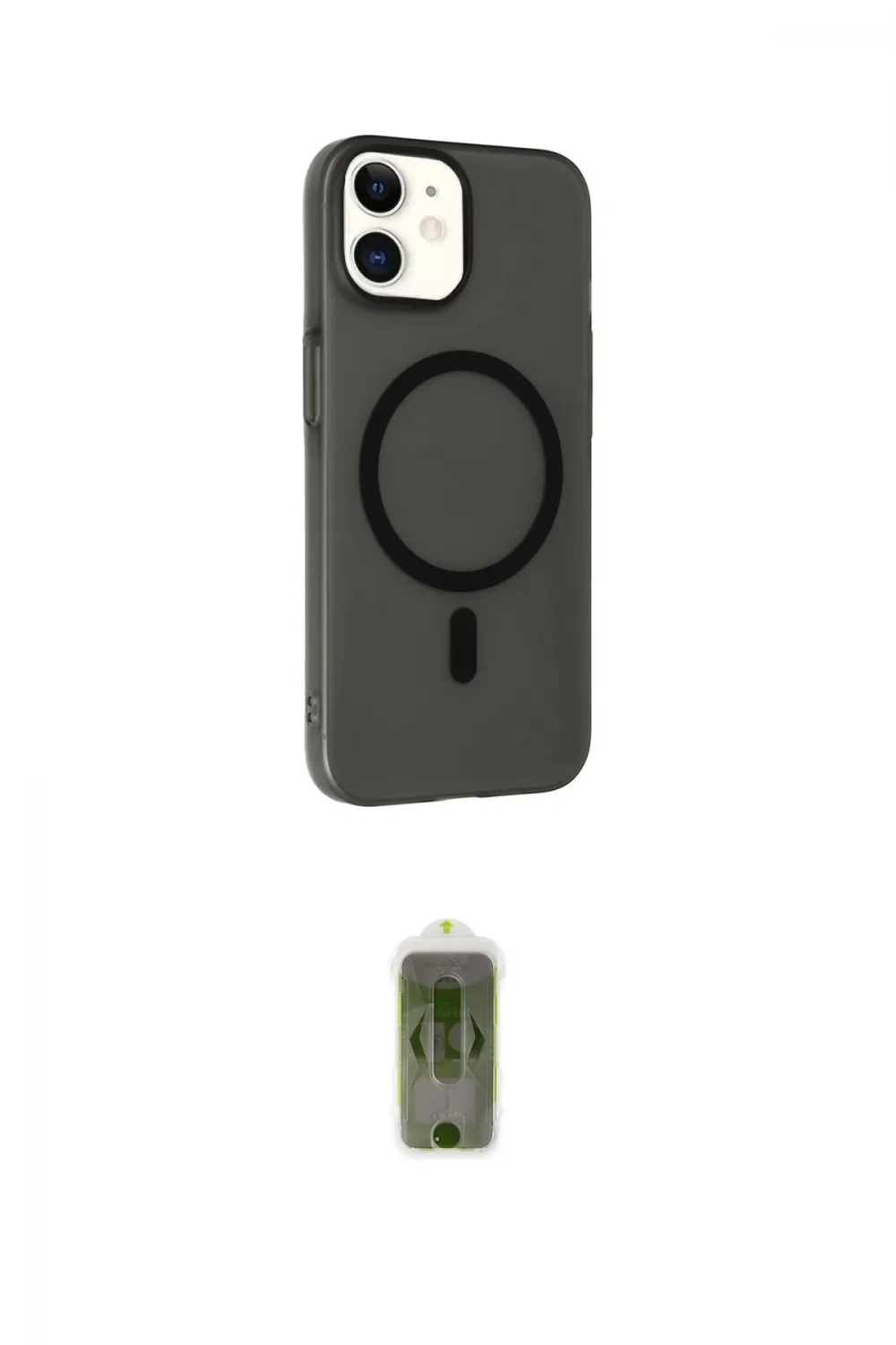 ieg™ iPhone 12 Kılıf Çekirdek Modern Prime - Siyah Joko Magic 5D Hayalet Cam