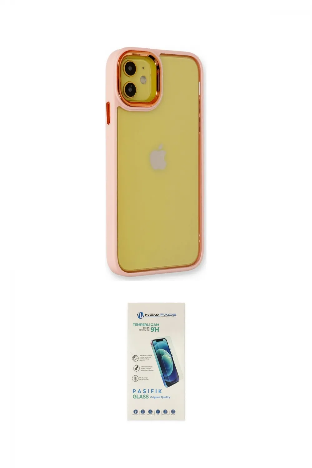 ieg™ iPhone 12 Kılıf Eksen Doku Prime - Şeffaf Pasifik Cam Ekran Koruyucu
