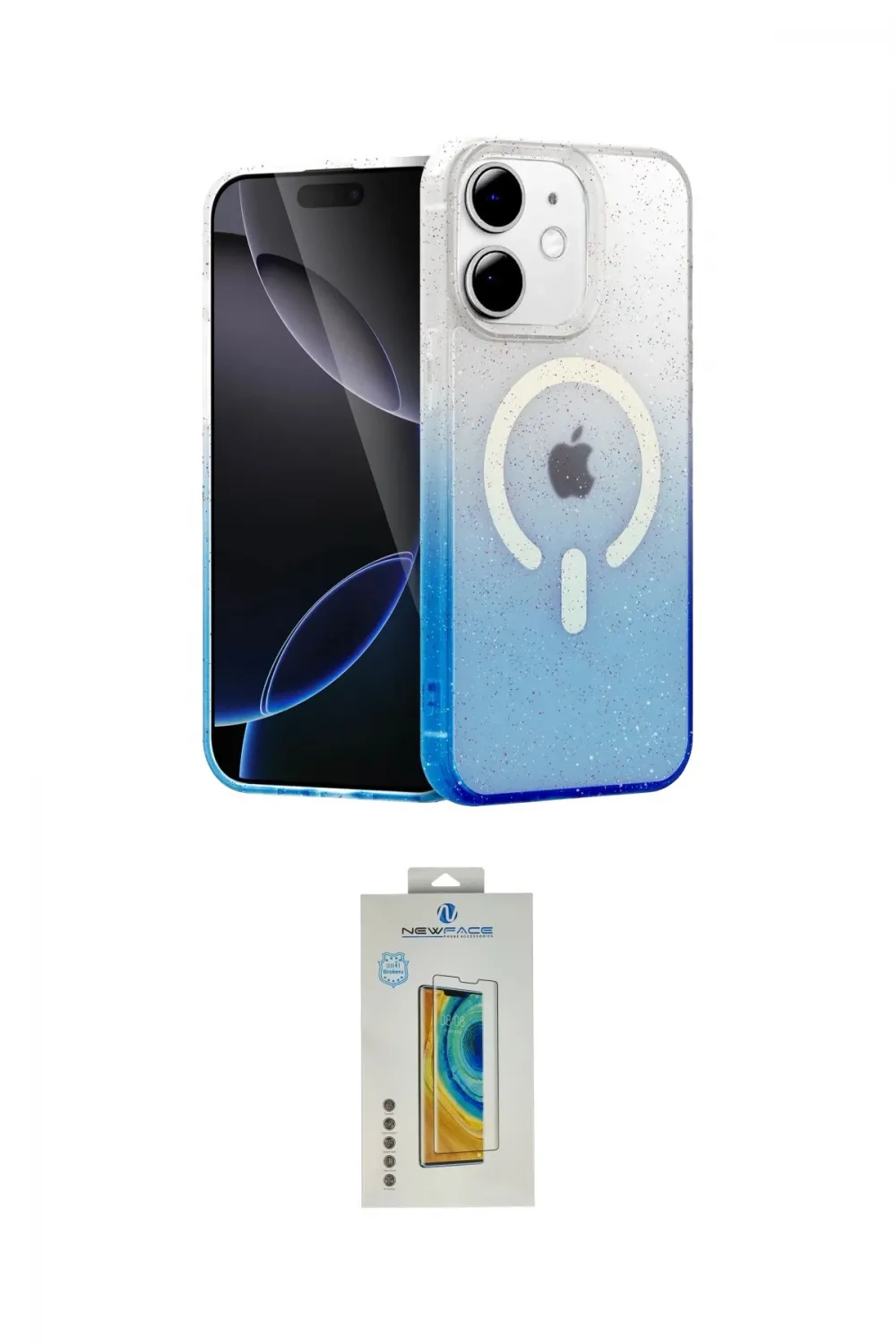 ieg™ iPhone 12 Kılıf Eksen Minimal Özel Seri - Siyah Polymer Nano Ekran Koruyucu