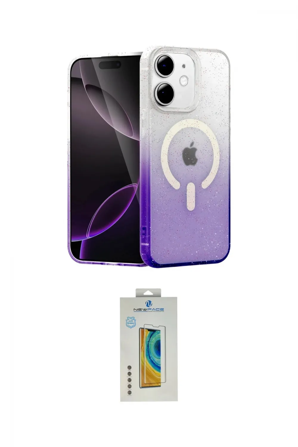 ieg™ iPhone 12 Kılıf Eksen Minimal Özel Seri - Siyah Polymer Nano Ekran Koruyucu