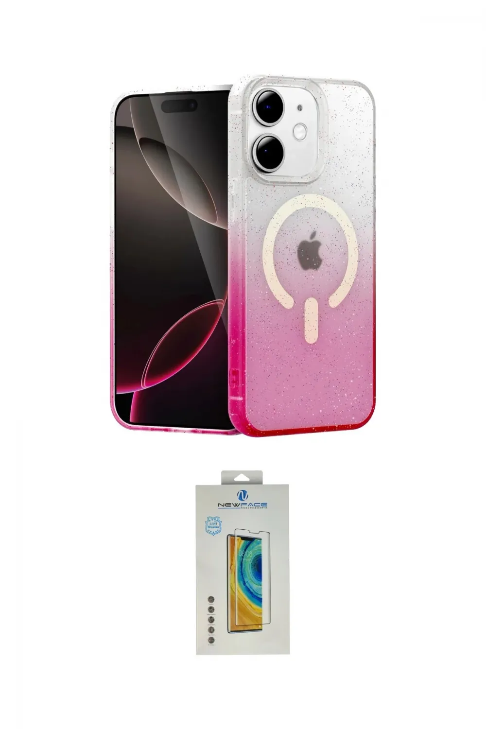 ieg™ iPhone 12 Kılıf Eksen Minimal Özel Seri - Siyah Polymer Nano Ekran Koruyucu