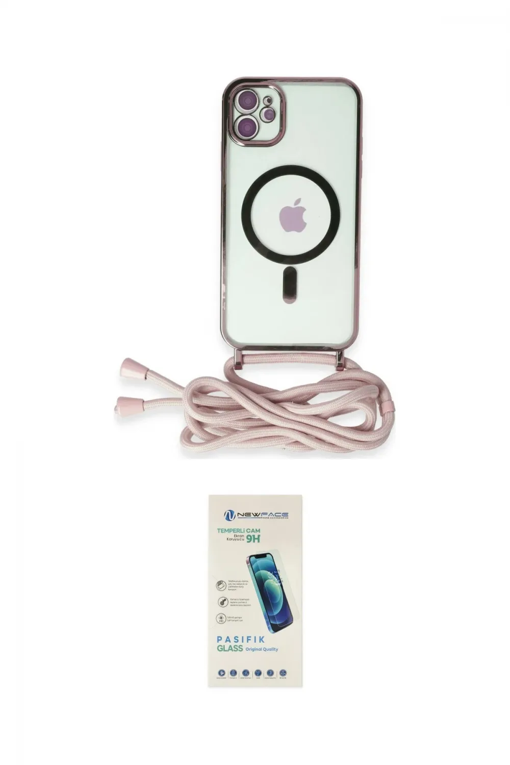 ieg™ iPhone 12 Kılıf Eksen Özel Seri - Şeffaf Pasifik Cam Ekran Koruyucu