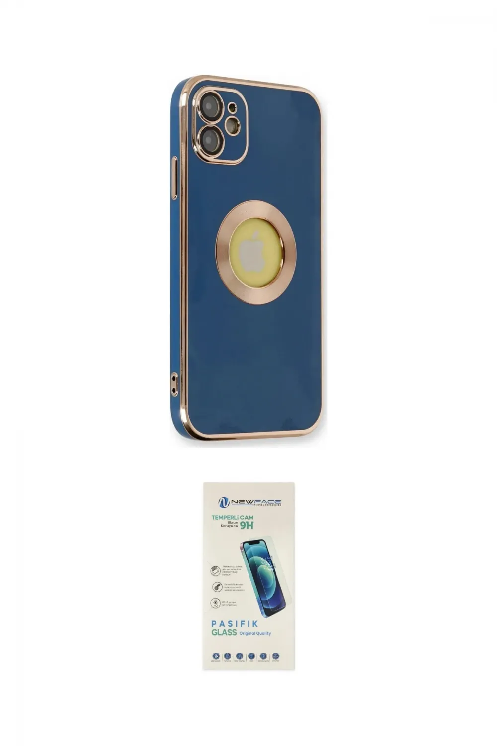 ieg™ iPhone 12 Kılıf İz Form Serisi - Şeffaf Pasifik Cam Ekran Koruyucu