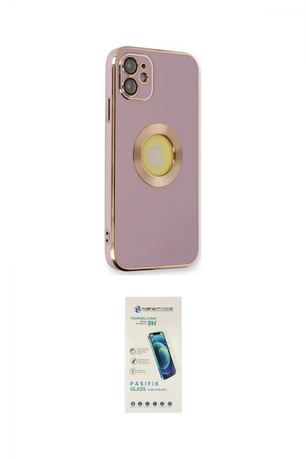 ieg™ iPhone 12 Kılıf İz Form Serisi - Şeffaf Pasifik Cam Ekran Koruyucu