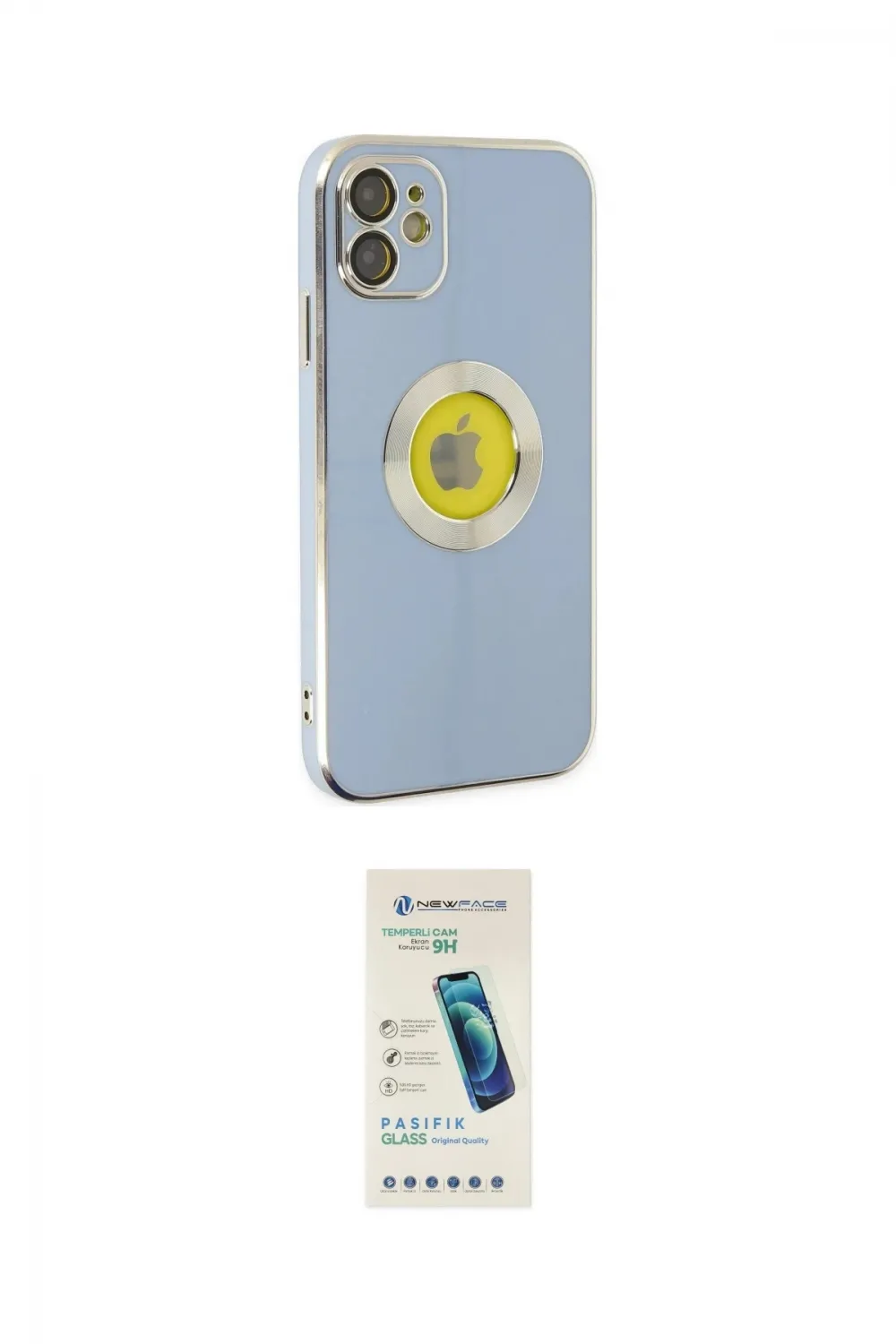 ieg™ iPhone 12 Kılıf İz Form Serisi - Şeffaf Pasifik Cam Ekran Koruyucu