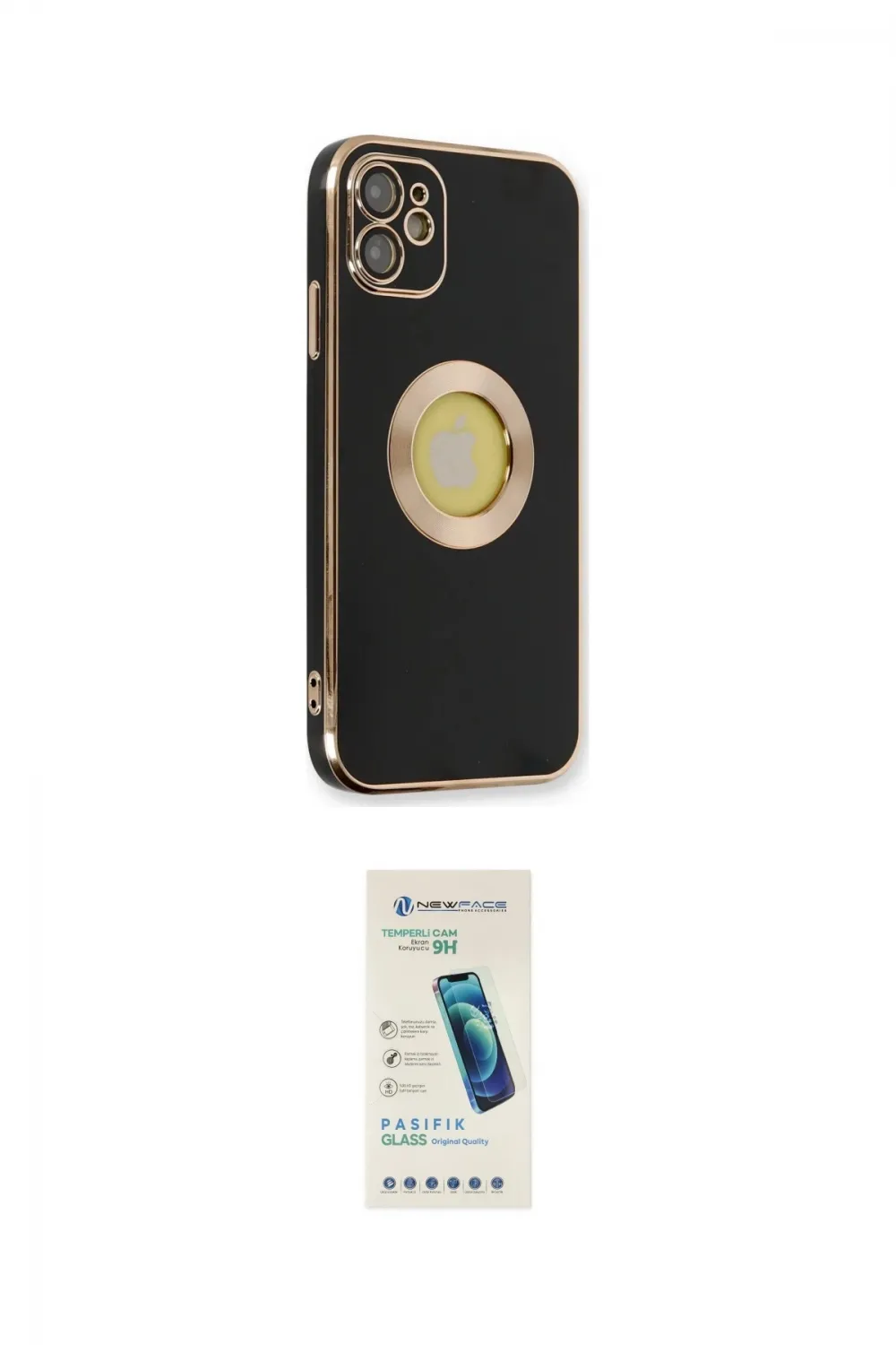 ieg™ iPhone 12 Kılıf İz Form Serisi - Şeffaf Pasifik Cam Ekran Koruyucu