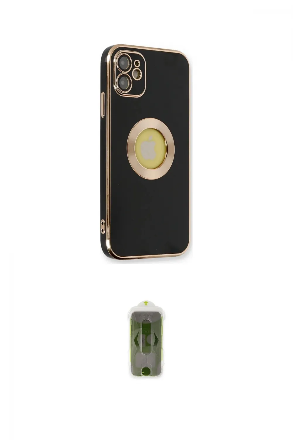 ieg™ iPhone 12 Kılıf İz Form Serisi - Siyah Joko Magic 5D Hayalet Cam