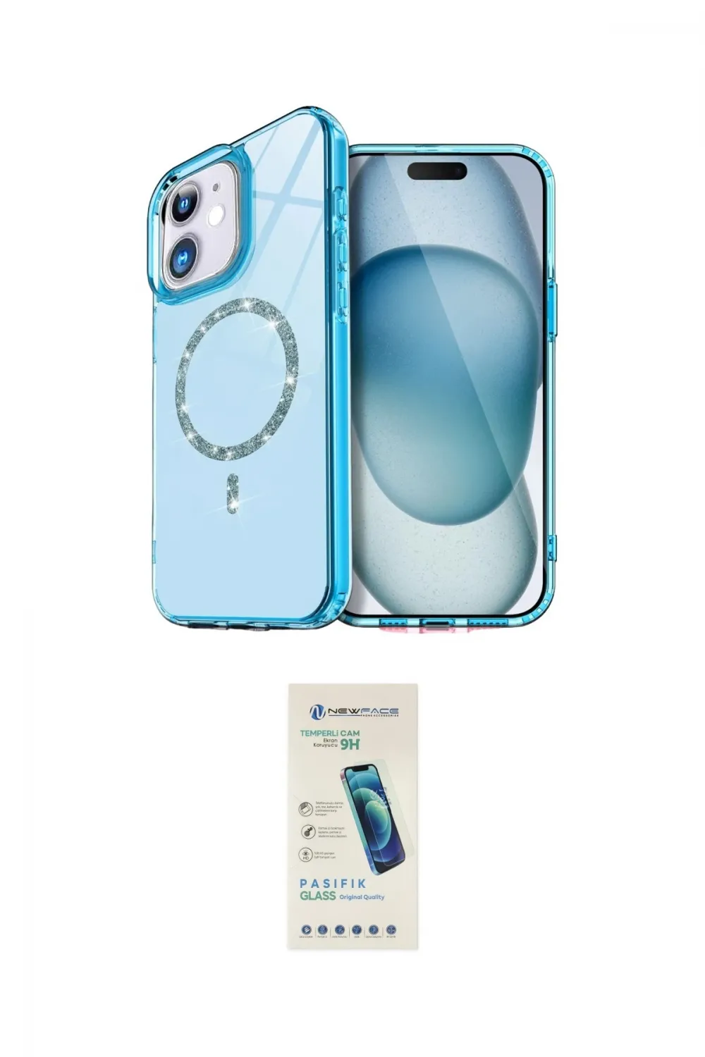ieg™ iPhone 12 Kılıf Kıvılcım Form Prime - Şeffaf Pasifik Cam Ekran Koruyucu