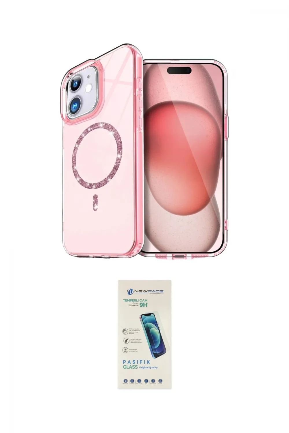 ieg™ iPhone 12 Kılıf Kıvılcım Form Prime - Şeffaf Pasifik Cam Ekran Koruyucu