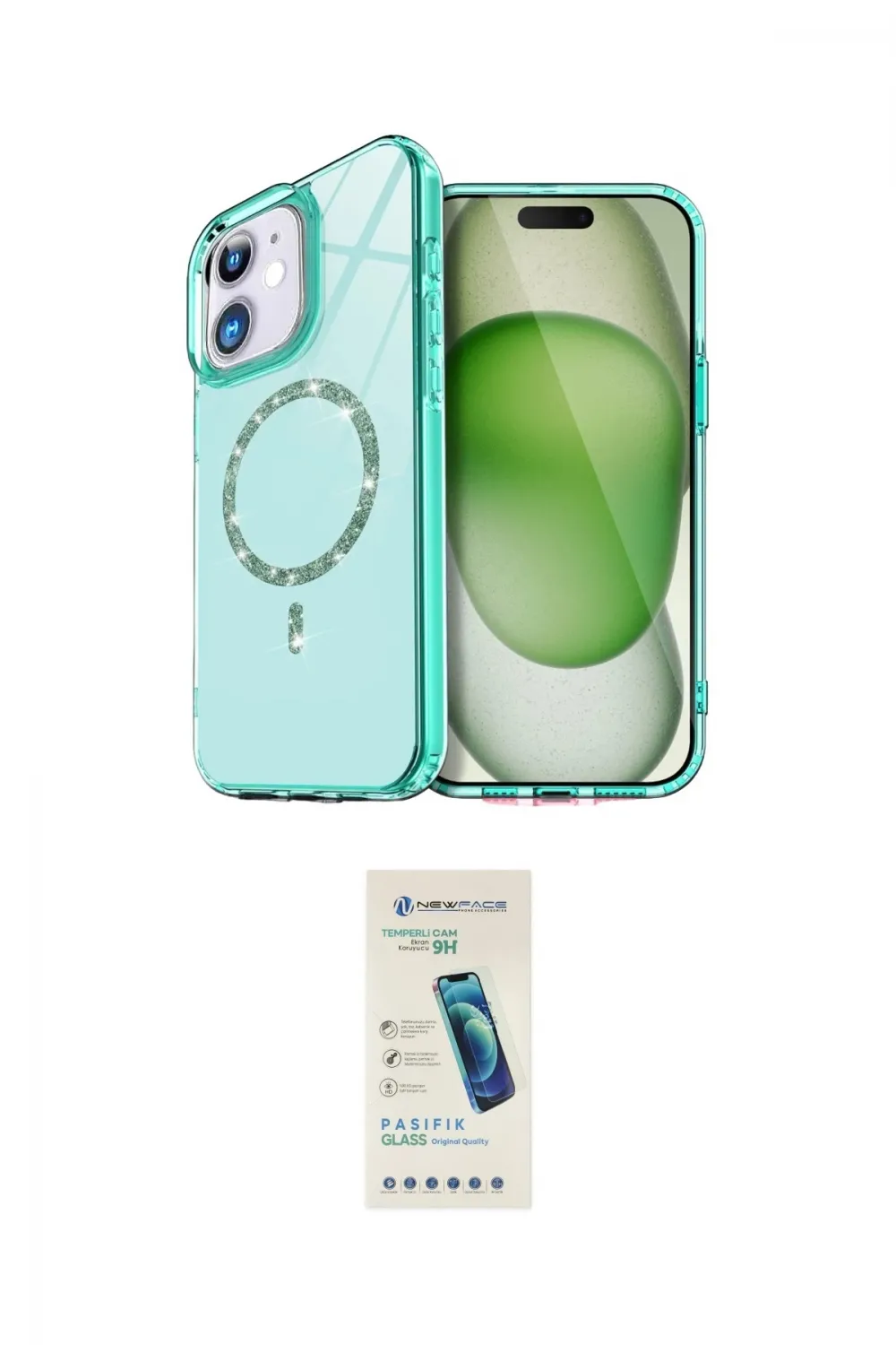 ieg™ iPhone 12 Kılıf Kıvılcım Form Prime - Şeffaf Pasifik Cam Ekran Koruyucu