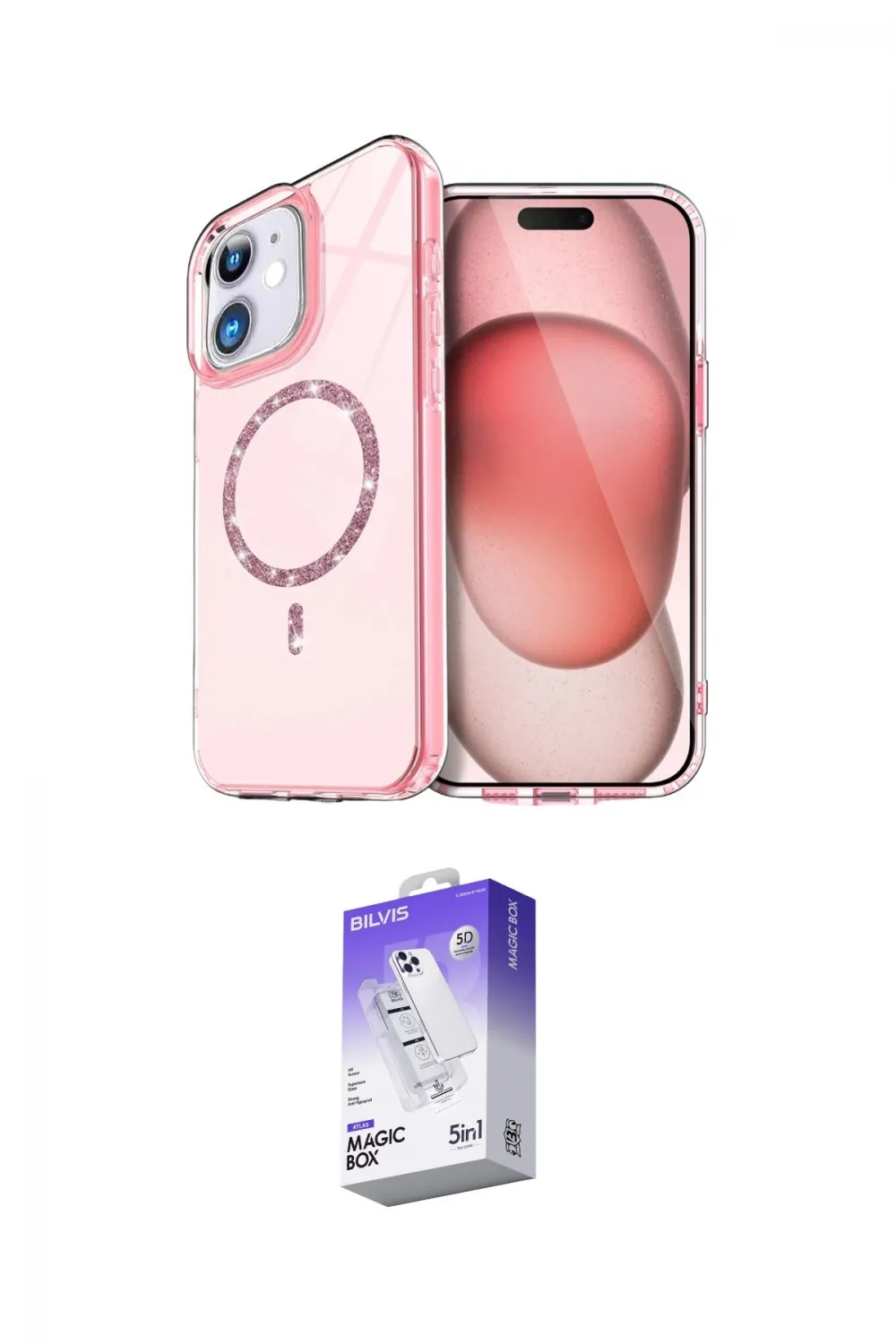 ieg™ iPhone 12 Kılıf Kıvılcım Form Prime - Siyah Bilvis 5in1 3D Magic Cam Ekran Koruyucu