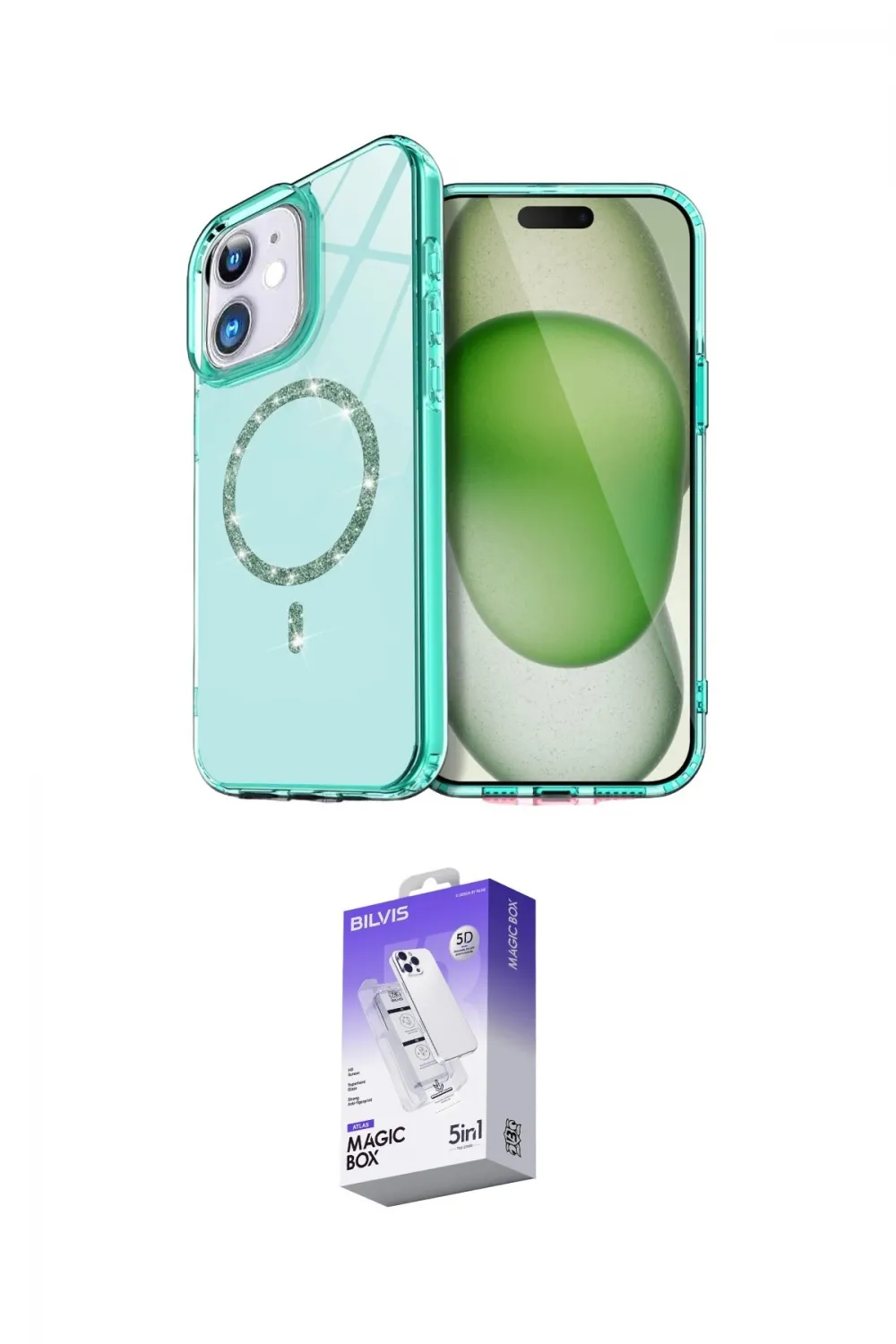 ieg™ iPhone 12 Kılıf Kıvılcım Form Prime - Siyah Bilvis 5in1 3D Magic Cam Ekran Koruyucu