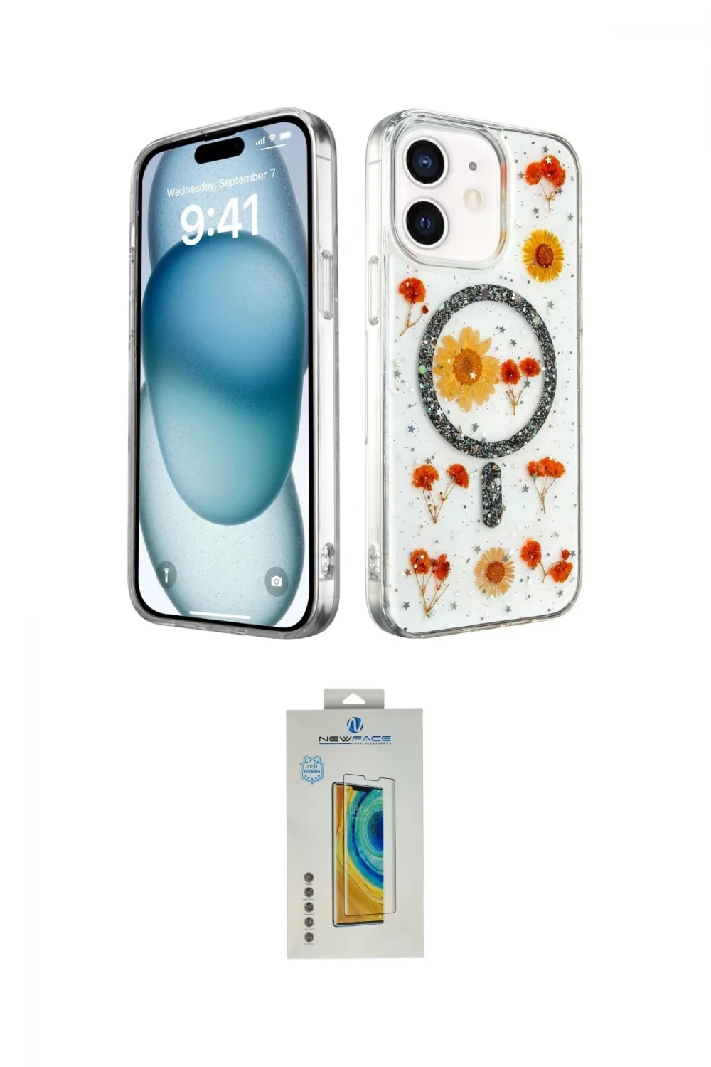 ieg™ iPhone 12 Kılıf Kozmos Doku - Siyah Polymer Nano Ekran Koruyucu