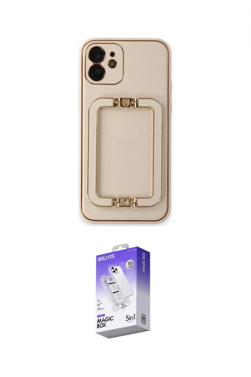 ieg™ iPhone 12 Kılıf Kozmos Minimal Prime - Siyah Bilvis 5in1 3D Magic Cam Ekran Koruyucu