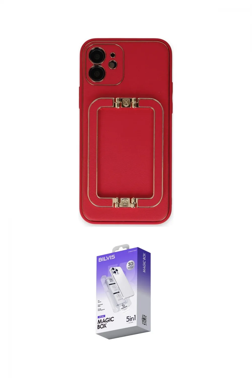 ieg™ iPhone 12 Kılıf Kozmos Minimal Prime - Siyah Bilvis 5in1 3D Magic Cam Ekran Koruyucu