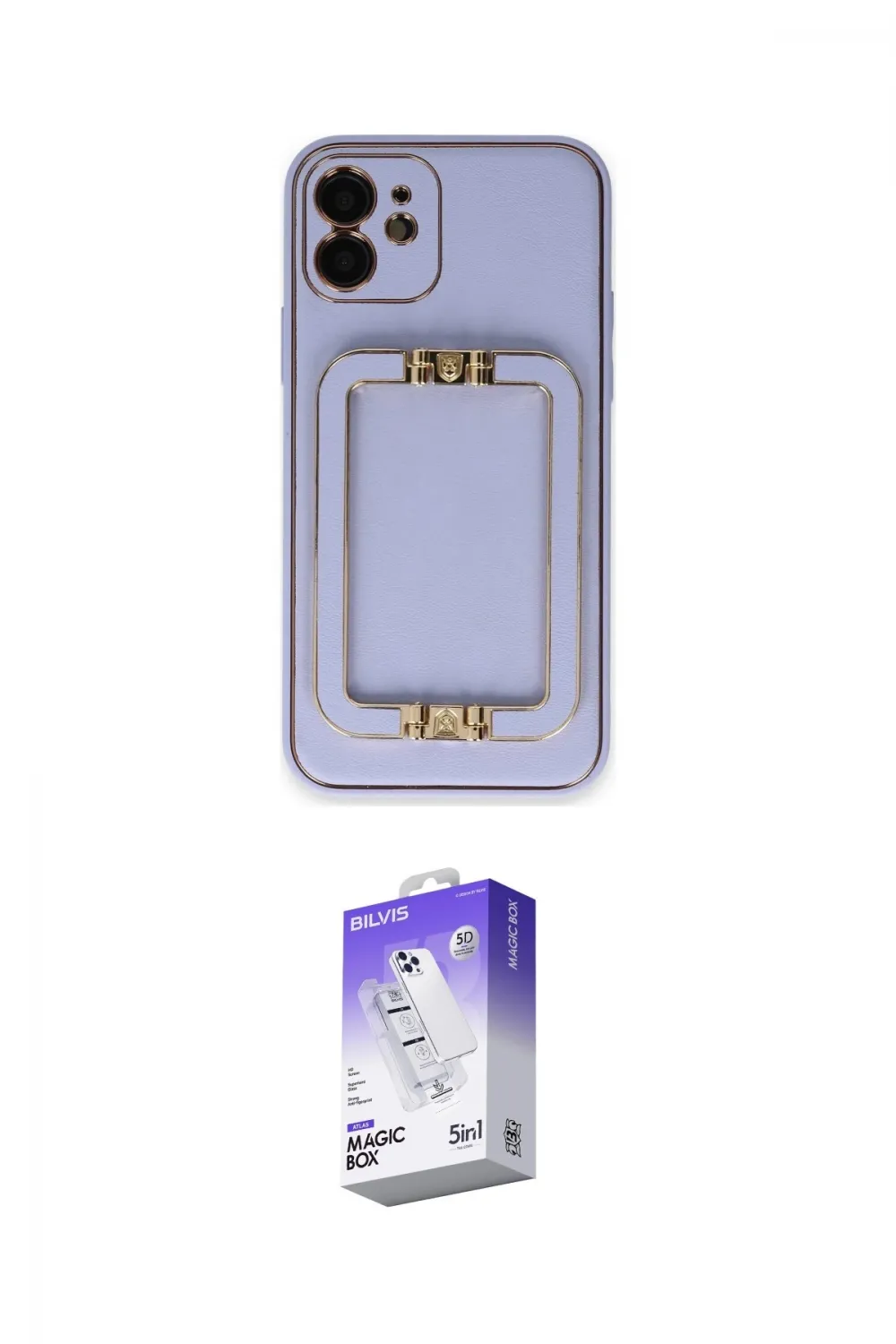 ieg™ iPhone 12 Kılıf Kozmos Minimal Prime - Siyah Bilvis 5in1 3D Magic Cam Ekran Koruyucu