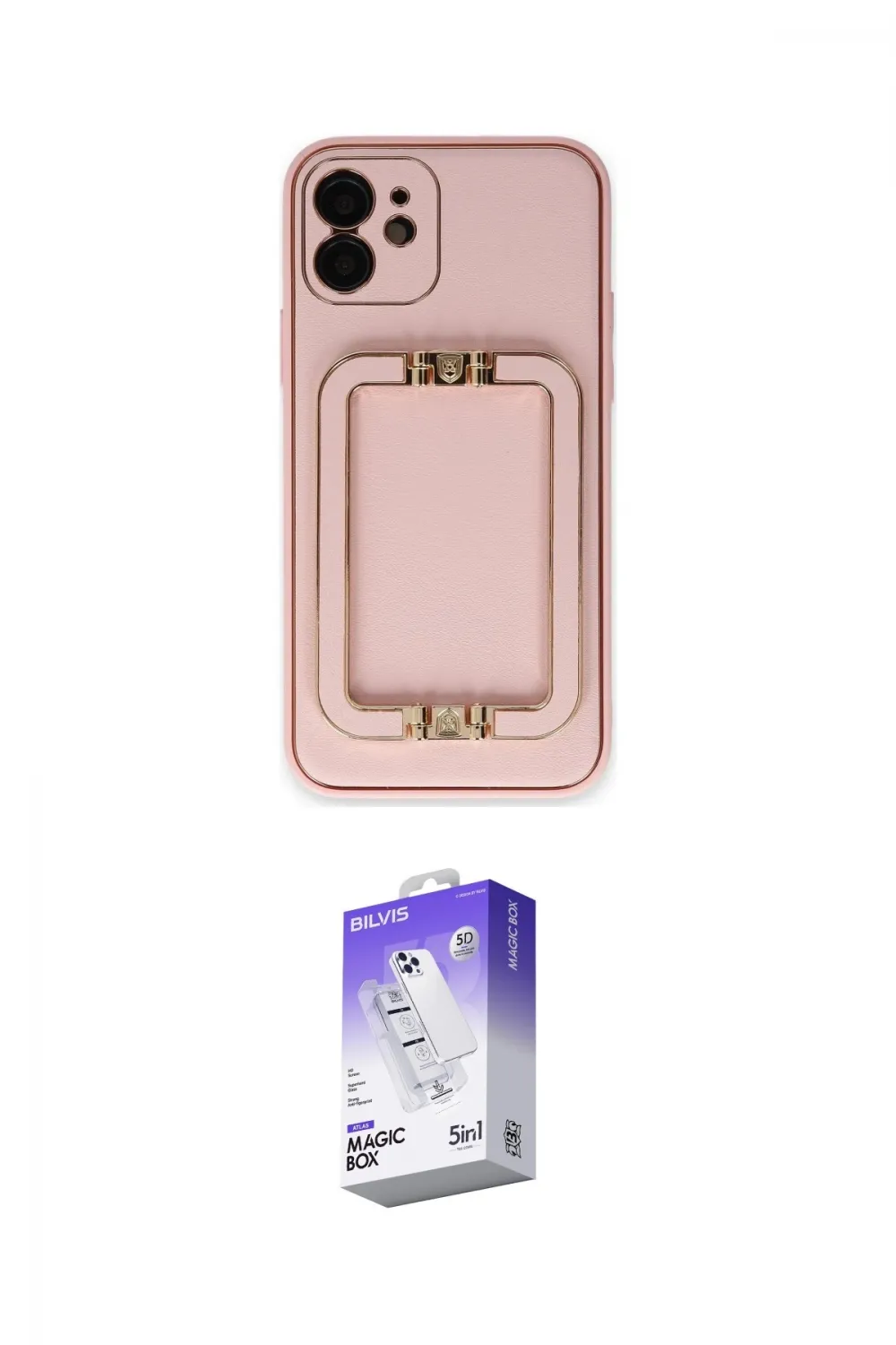 ieg™ iPhone 12 Kılıf Kozmos Minimal Prime - Siyah Bilvis 5in1 3D Magic Cam Ekran Koruyucu