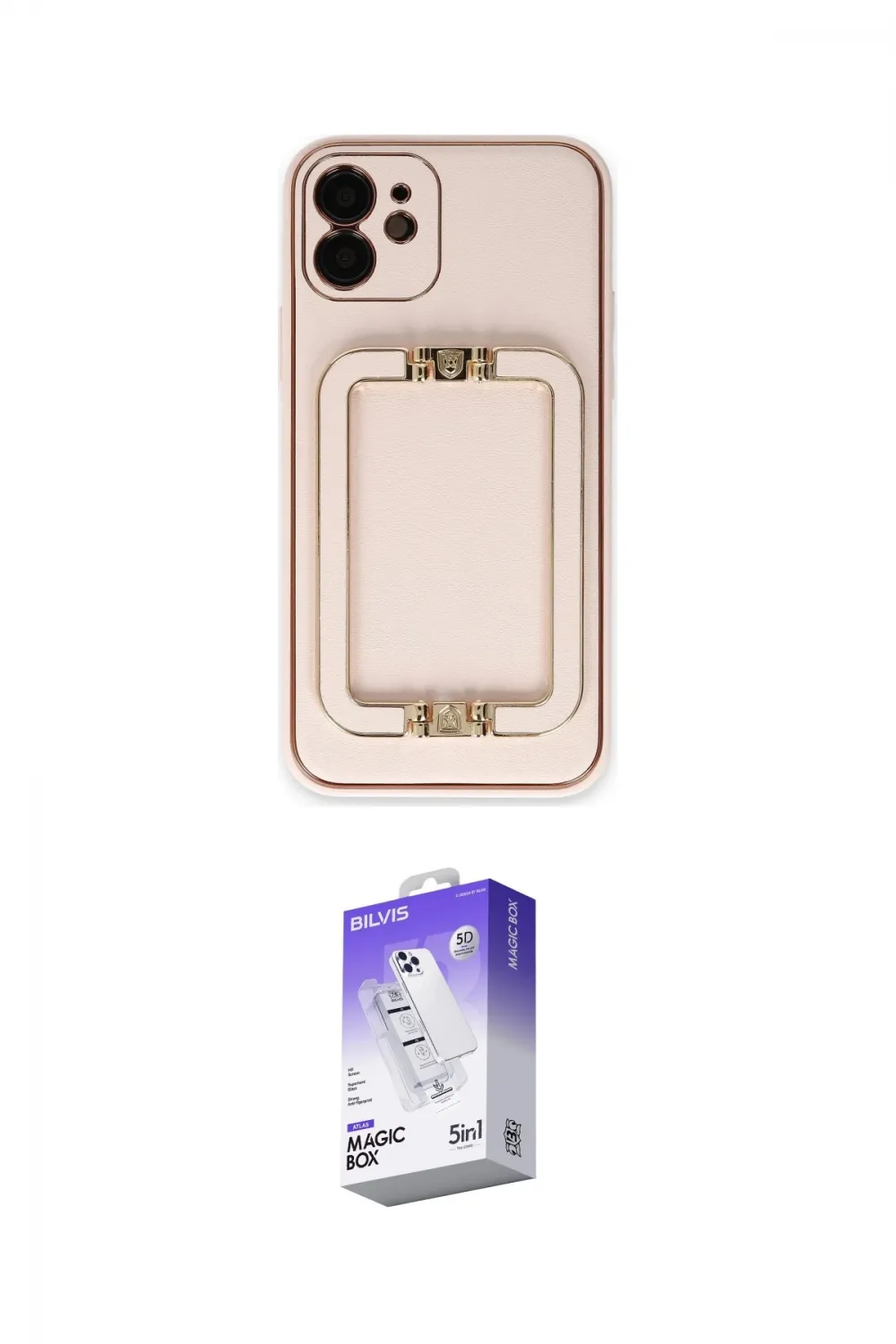 ieg™ iPhone 12 Kılıf Kozmos Minimal Prime - Siyah Bilvis 5in1 3D Magic Cam Ekran Koruyucu