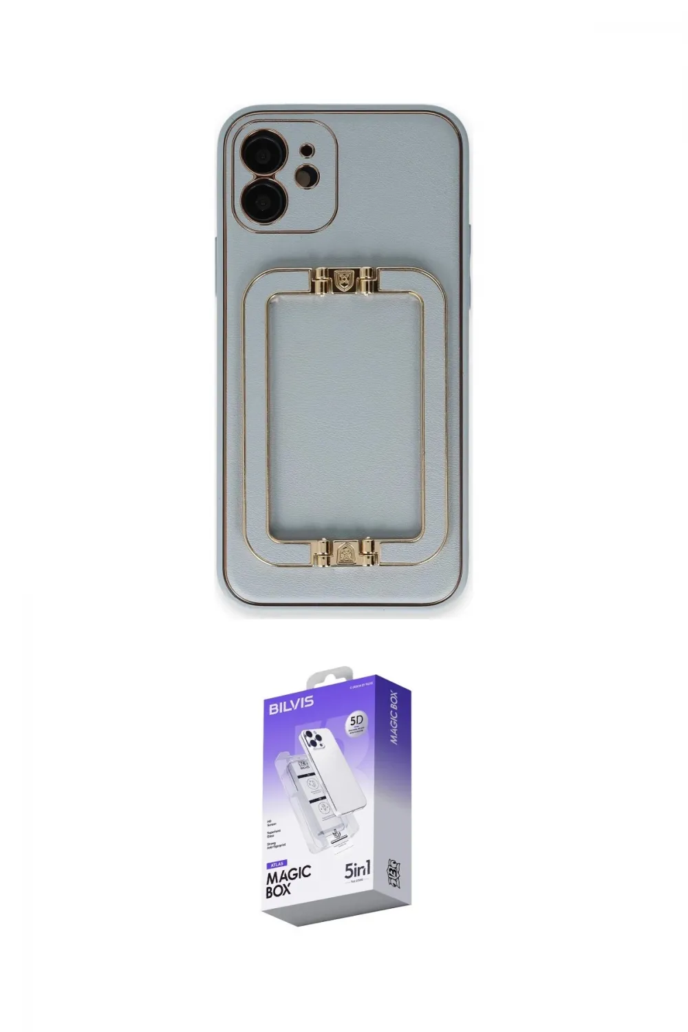 ieg™ iPhone 12 Kılıf Kozmos Minimal Prime - Siyah Bilvis 5in1 3D Magic Cam Ekran Koruyucu