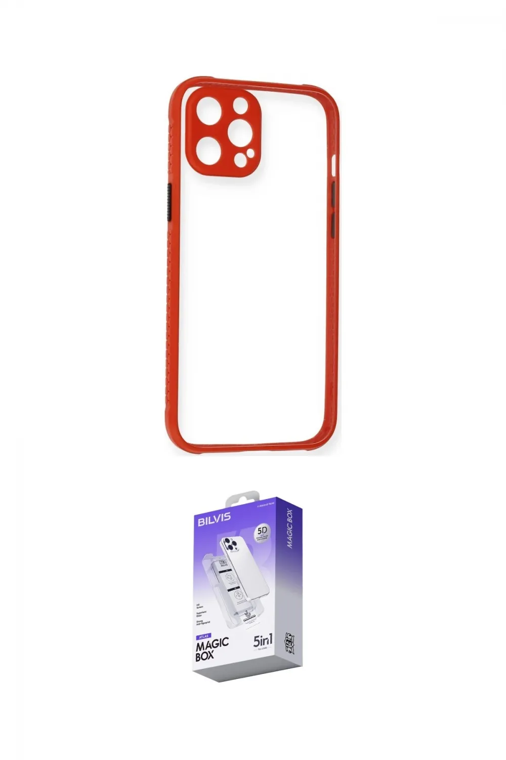 ieg™ iPhone 12 Kılıf Nova Asil Özel Seri - Siyah Bilvis 5in1 3D Magic Cam Ekran Koruyucu