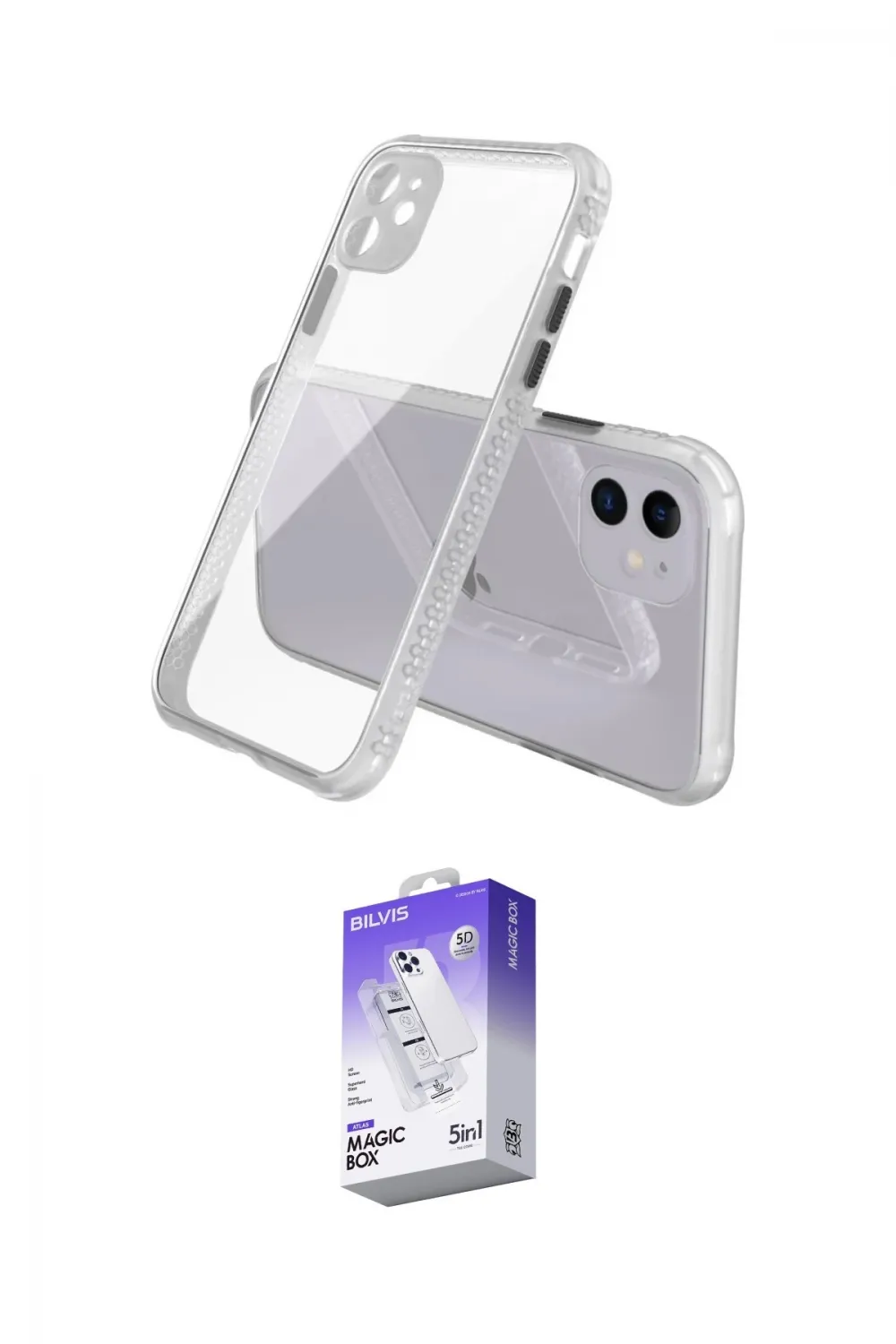 ieg™ iPhone 12 Kılıf Nova Asil Özel Seri - Siyah Bilvis 5in1 3D Magic Cam Ekran Koruyucu