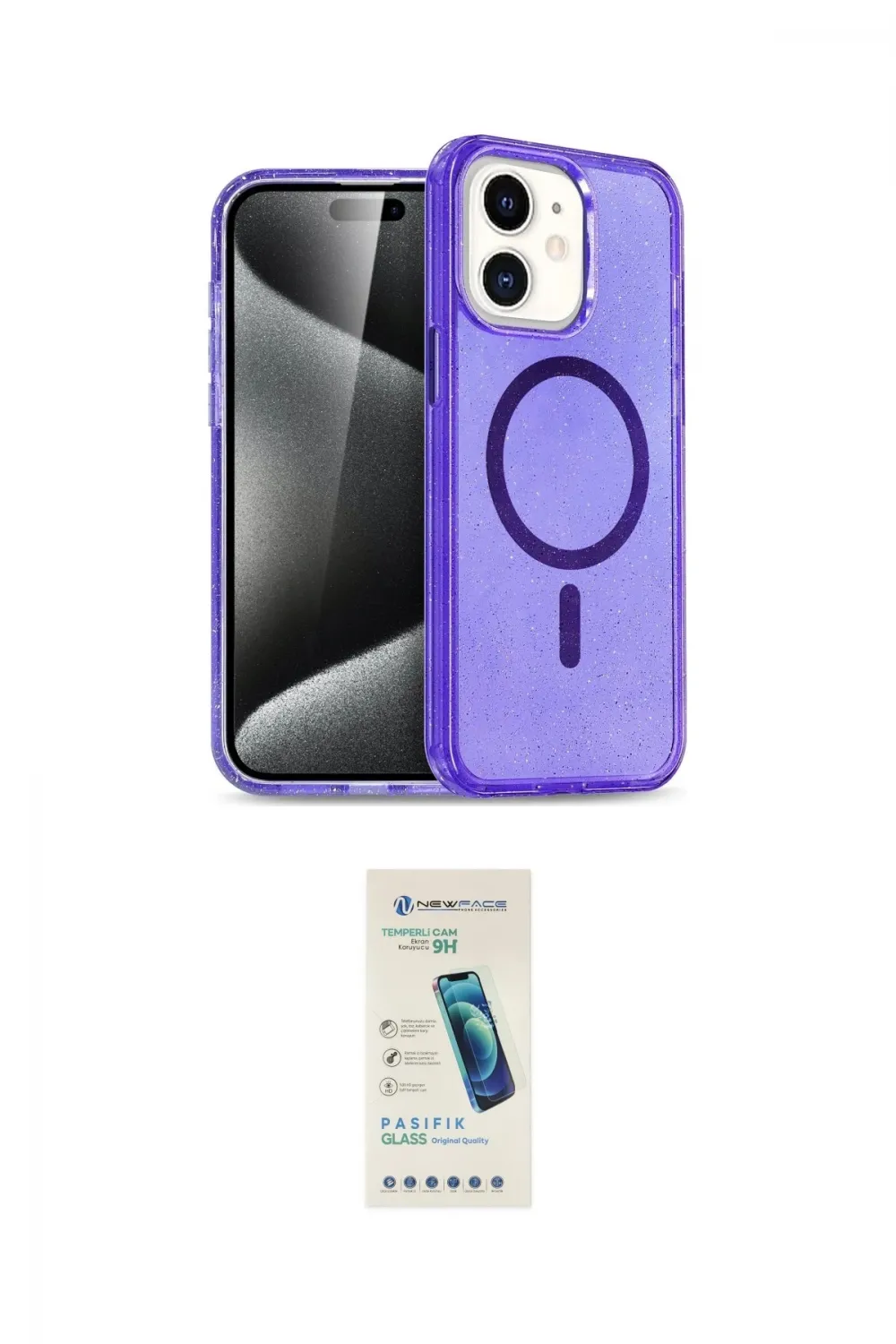 ieg™ iPhone 12 Kılıf Nova Asil Prime - Şeffaf Pasifik Cam Ekran Koruyucu