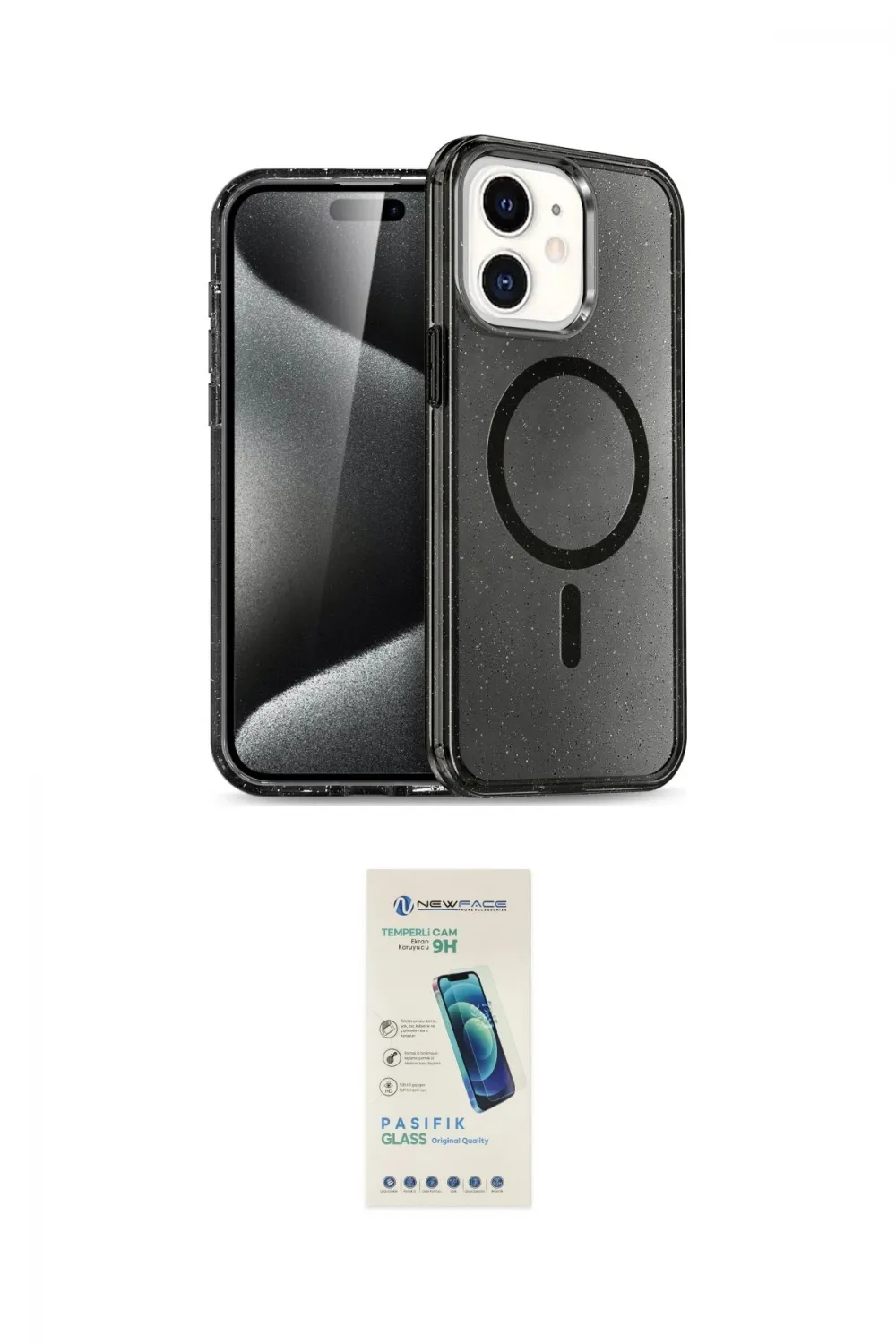 ieg™ iPhone 12 Kılıf Nova Asil Prime - Şeffaf Pasifik Cam Ekran Koruyucu