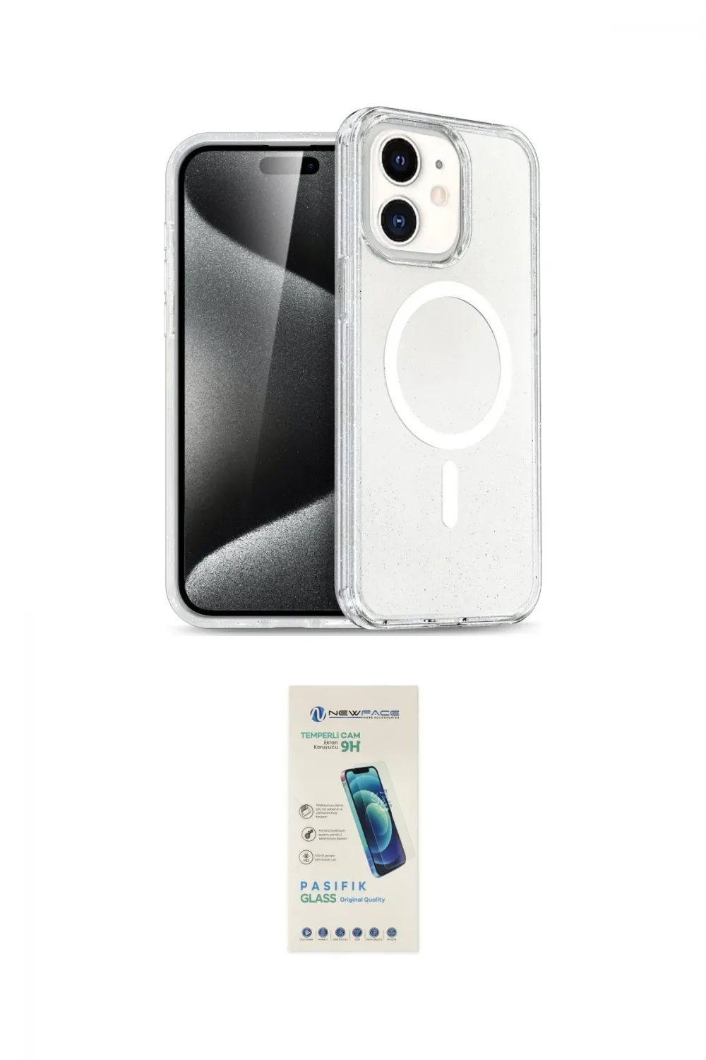 ieg™ iPhone 12 Kılıf Nova Asil Prime - Şeffaf Pasifik Cam Ekran Koruyucu