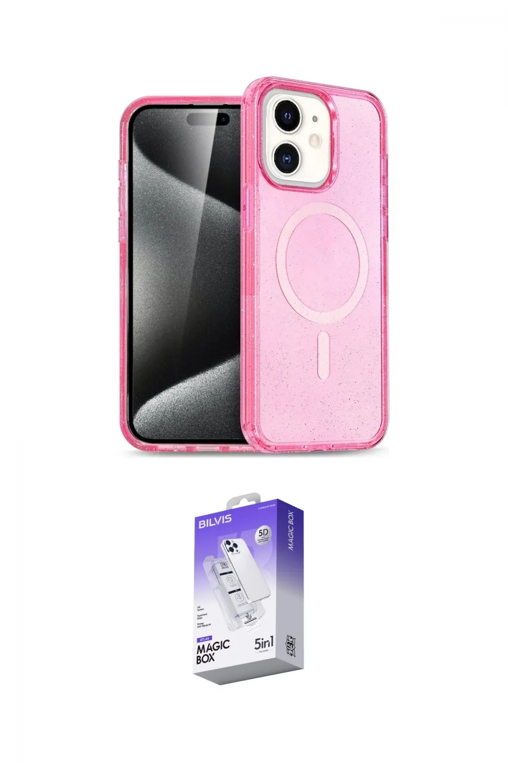 ieg™ iPhone 12 Kılıf Nova Asil Prime - Siyah Bilvis 5in1 3D Magic Cam Ekran Koruyucu