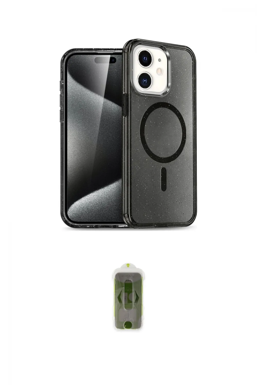 ieg™ iPhone 12 Kılıf Nova Asil Prime - Siyah Joko Magic 5D Hayalet Cam