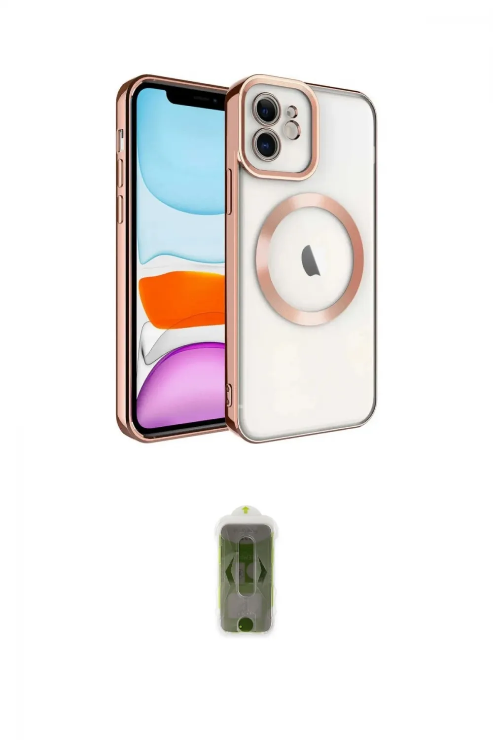 ieg™ iPhone 12 Kılıf Nova Işık Özel Seri - Siyah Joko Magic 5D Hayalet Cam
