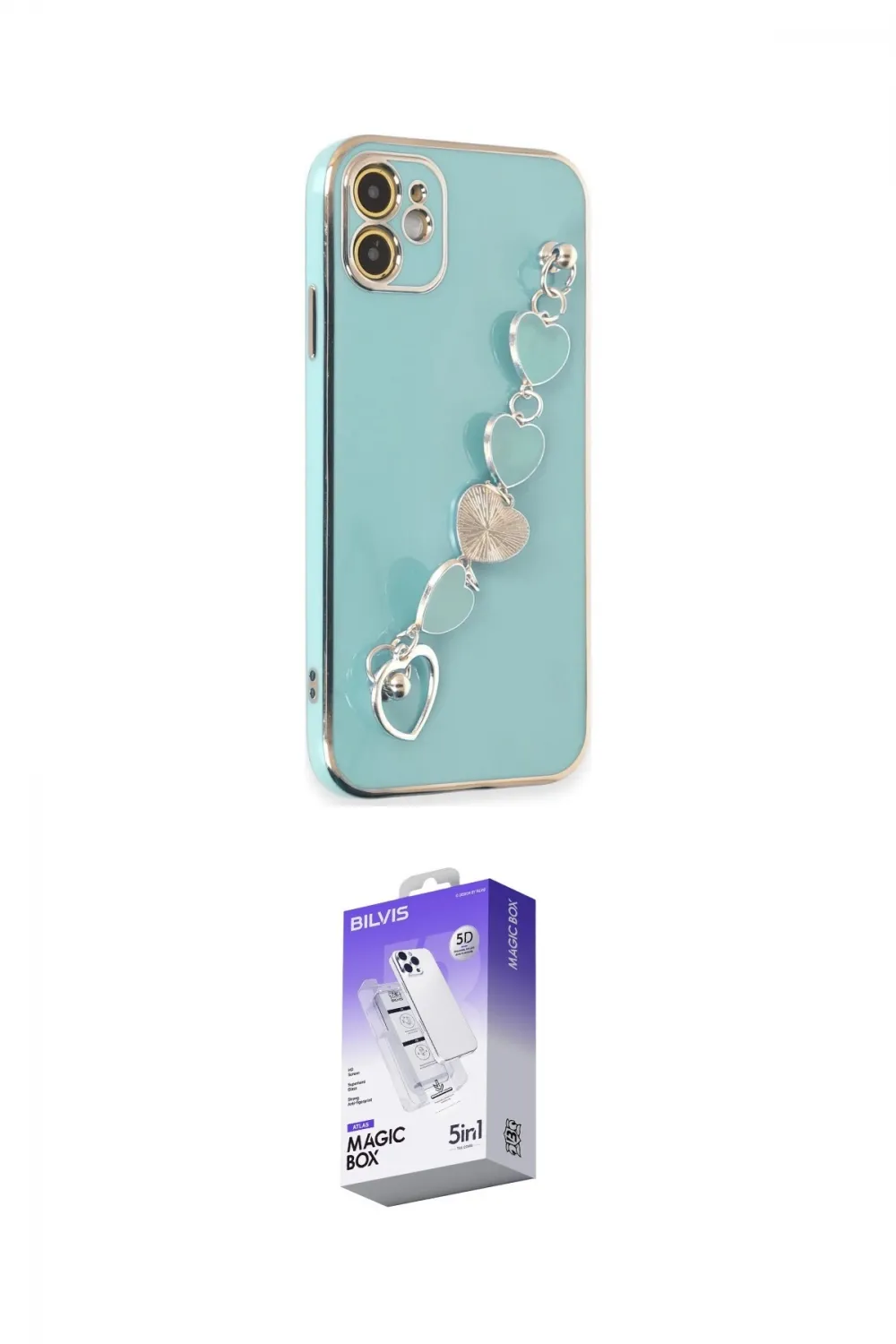 ieg™ iPhone 12 Kılıf Nova Işık Prime - Siyah Bilvis 5in1 3D Magic Cam Ekran Koruyucu