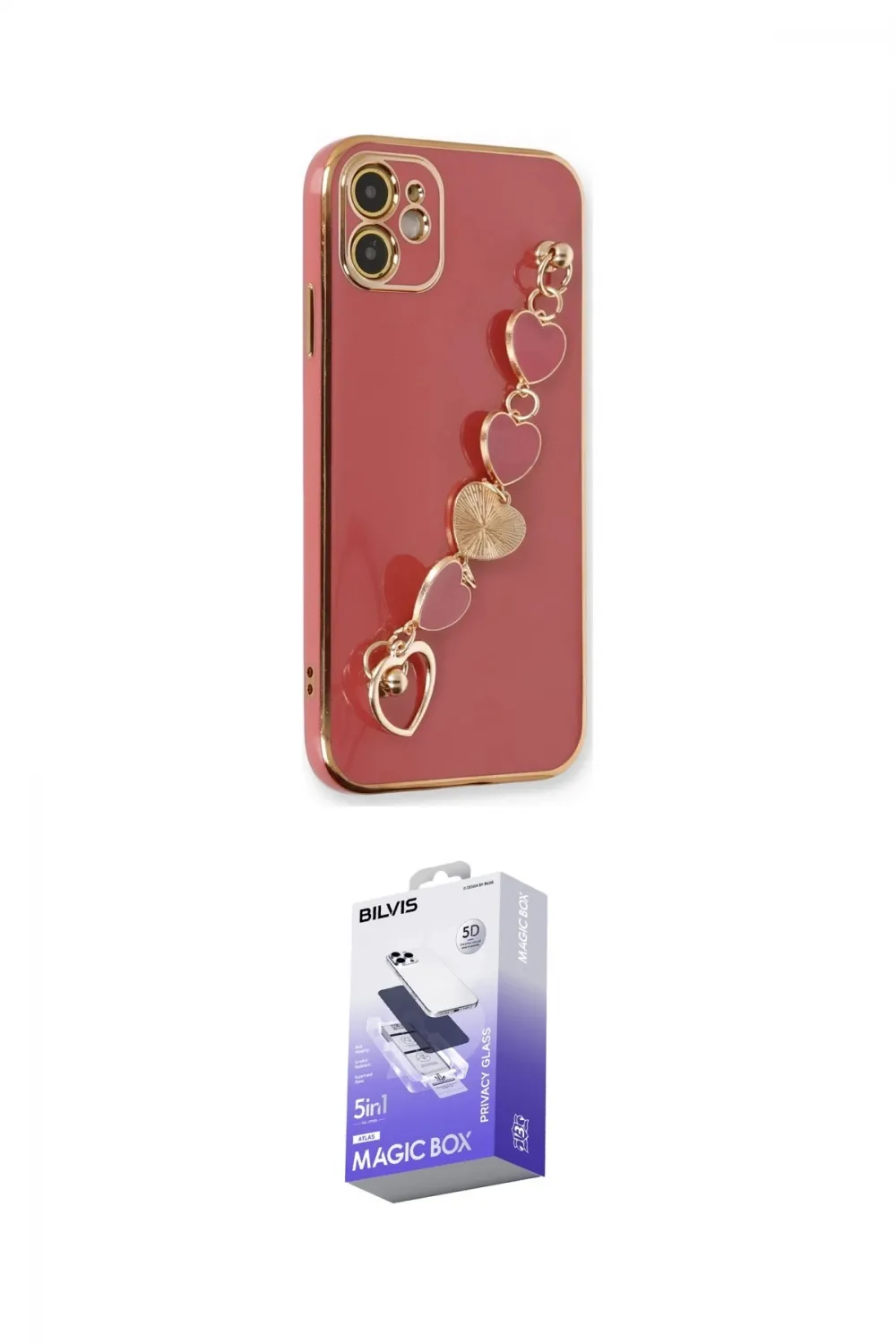 ieg™ iPhone 12 Kılıf Nova Işık Prime - Siyah Bilvis 5in1 5D Magic Hayalet Cam Ekran Koruyucu
