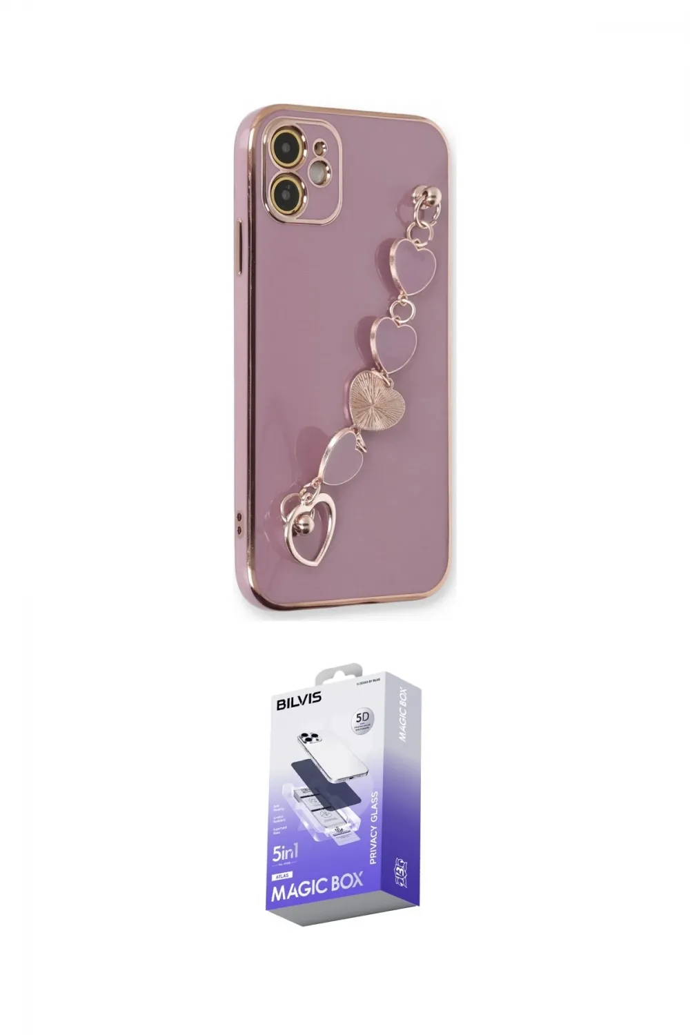 ieg™ iPhone 12 Kılıf Nova Işık Prime - Siyah Bilvis 5in1 5D Magic Hayalet Cam Ekran Koruyucu