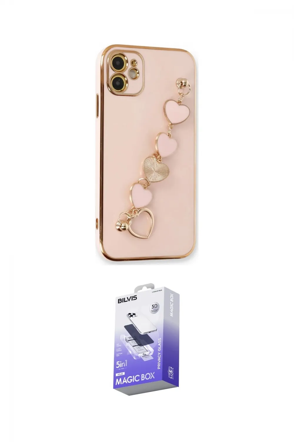 ieg™ iPhone 12 Kılıf Nova Işık Prime - Siyah Bilvis 5in1 5D Magic Hayalet Cam Ekran Koruyucu