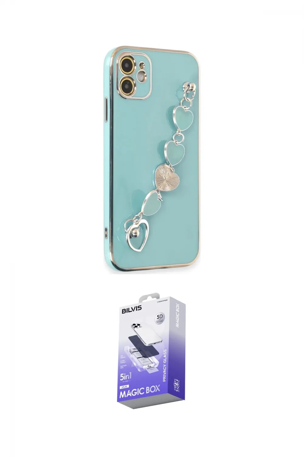 ieg™ iPhone 12 Kılıf Nova Işık Prime - Siyah Bilvis 5in1 5D Magic Hayalet Cam Ekran Koruyucu