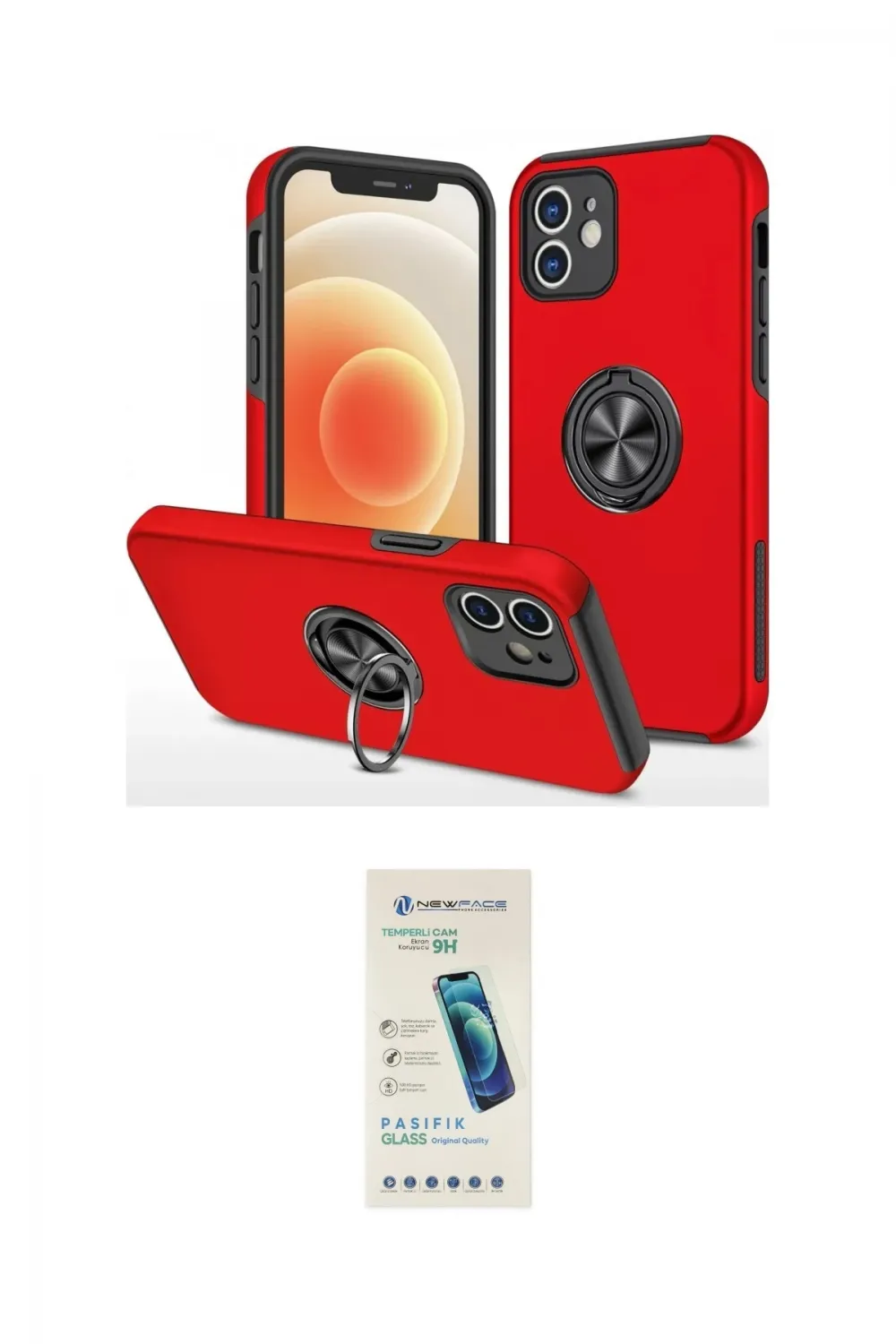 ieg™ iPhone 12 Kılıf Odak Form Prime - Şeffaf Pasifik Cam Ekran Koruyucu