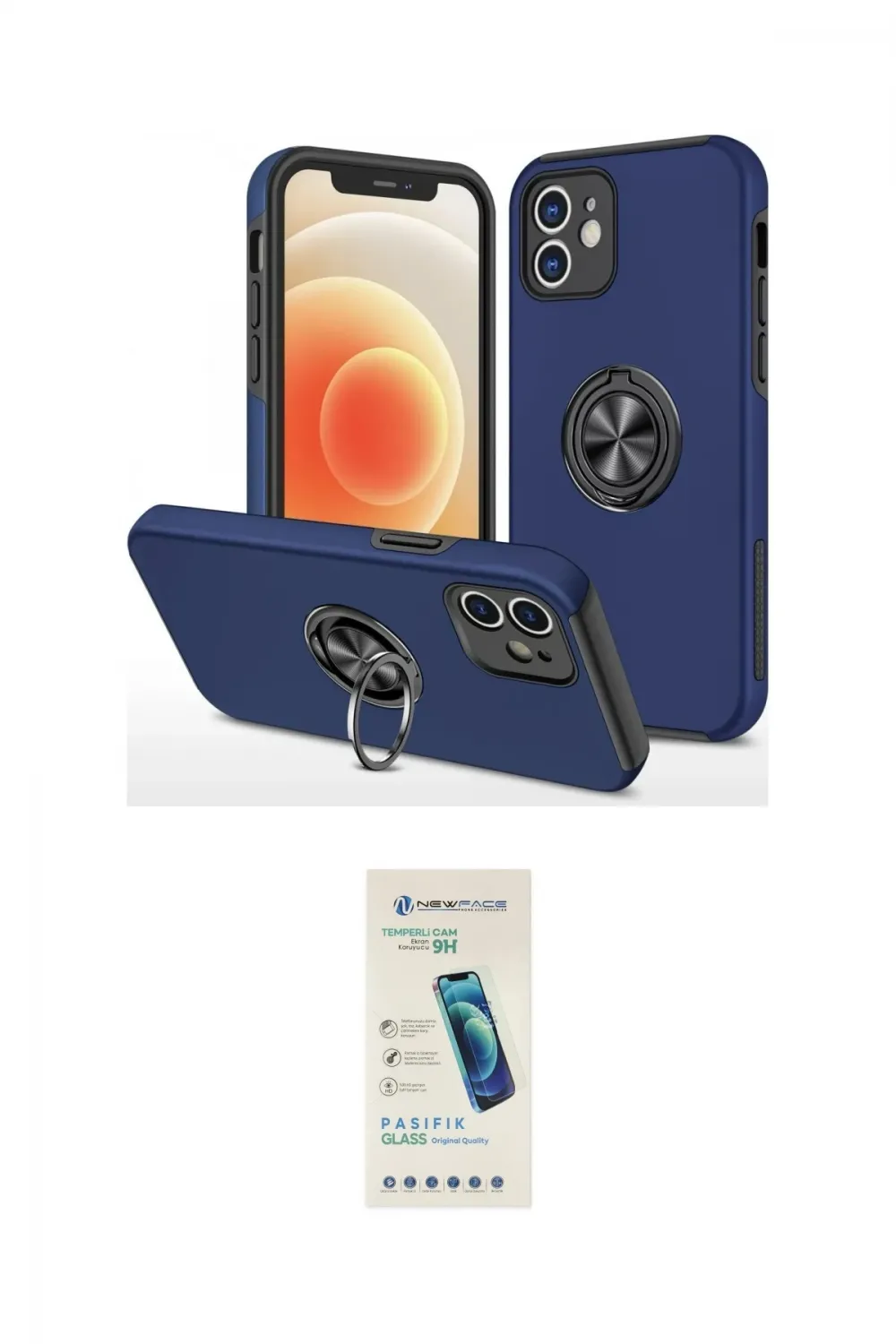 ieg™ iPhone 12 Kılıf Odak Form Prime - Şeffaf Pasifik Cam Ekran Koruyucu