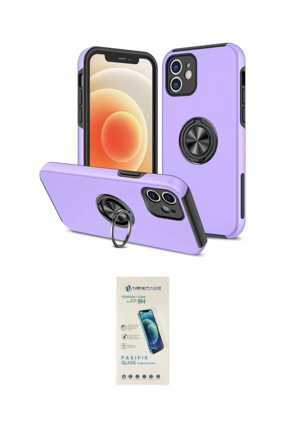 ieg™ iPhone 12 Kılıf Odak Form Prime - Şeffaf Pasifik Cam Ekran Koruyucu