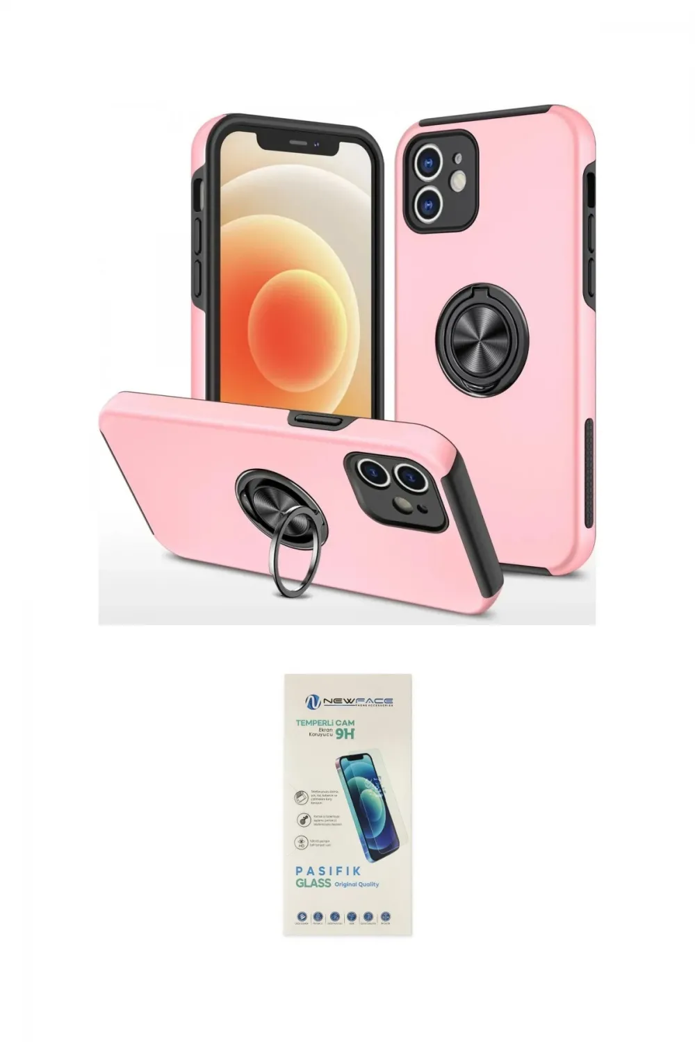 ieg™ iPhone 12 Kılıf Odak Form Prime - Şeffaf Pasifik Cam Ekran Koruyucu