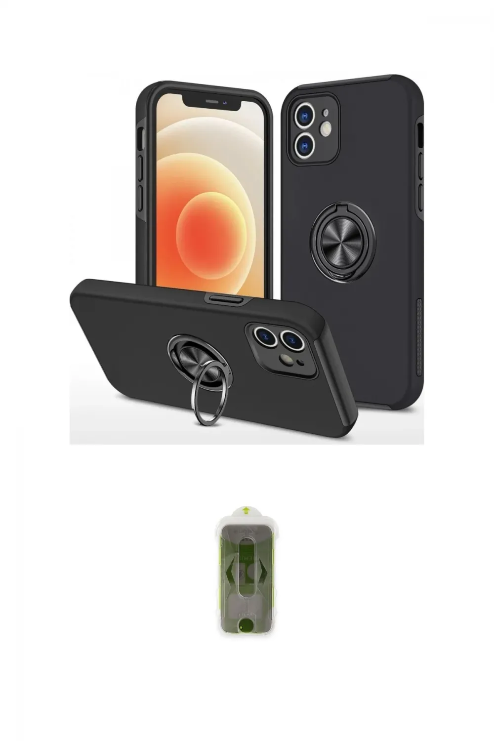 ieg™ iPhone 12 Kılıf Odak Form Prime - Siyah Joko Magic 5D Hayalet Cam