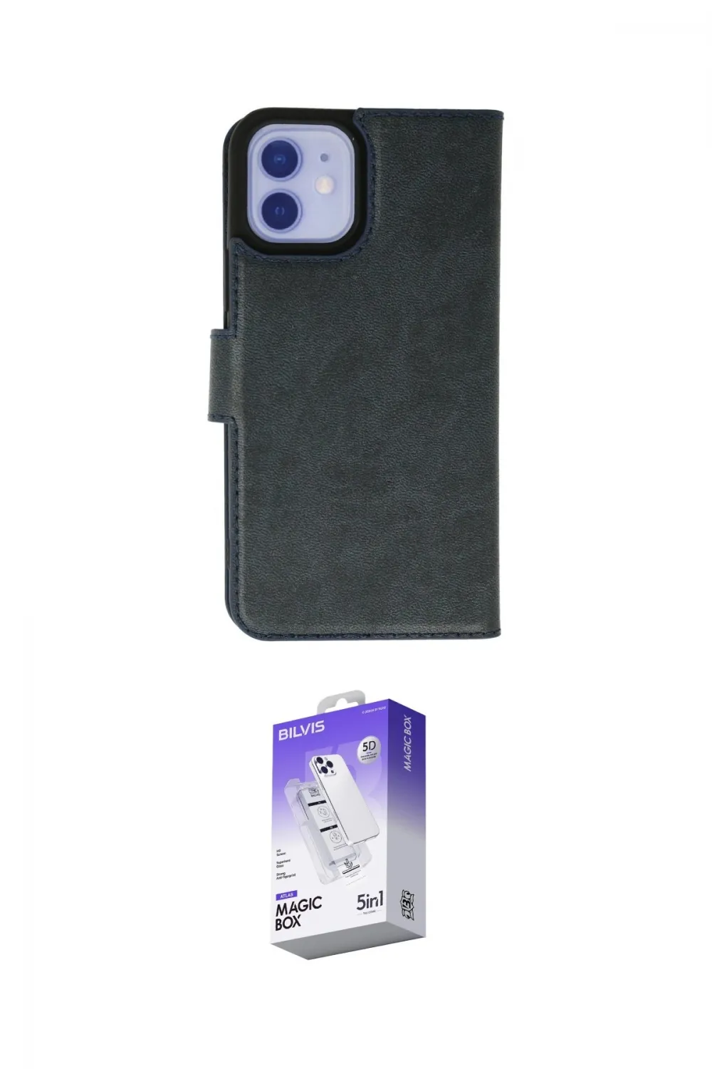ieg™ iPhone 12 Kılıf Siluet Işık Serisi - Siyah Bilvis 5in1 3D Magic Cam Ekran Koruyucu