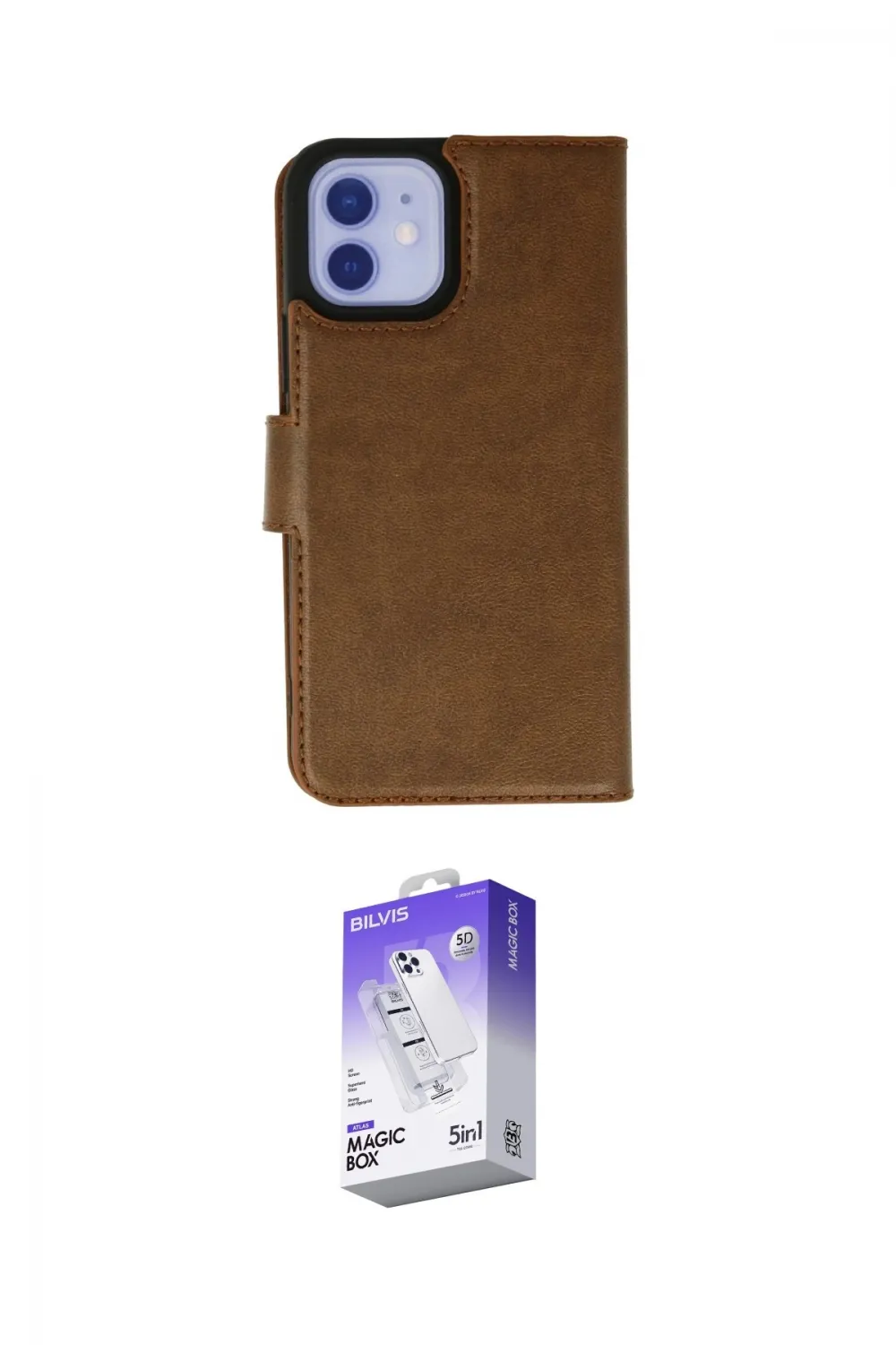 ieg™ iPhone 12 Kılıf Siluet Işık Serisi - Siyah Bilvis 5in1 3D Magic Cam Ekran Koruyucu