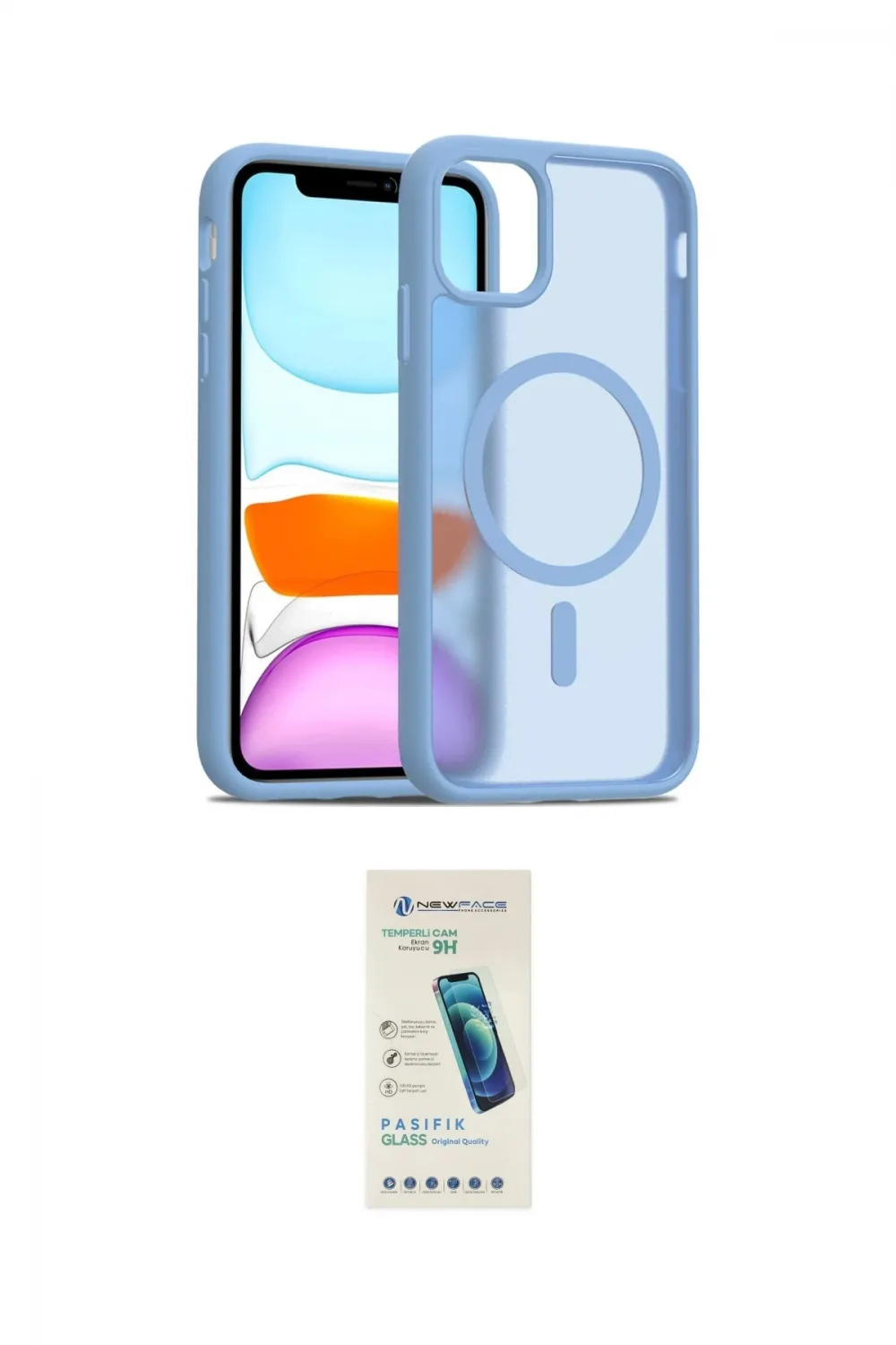 ieg™ iPhone 12 Kılıf Siluet Minimal Prime - Şeffaf Pasifik Cam Ekran Koruyucu