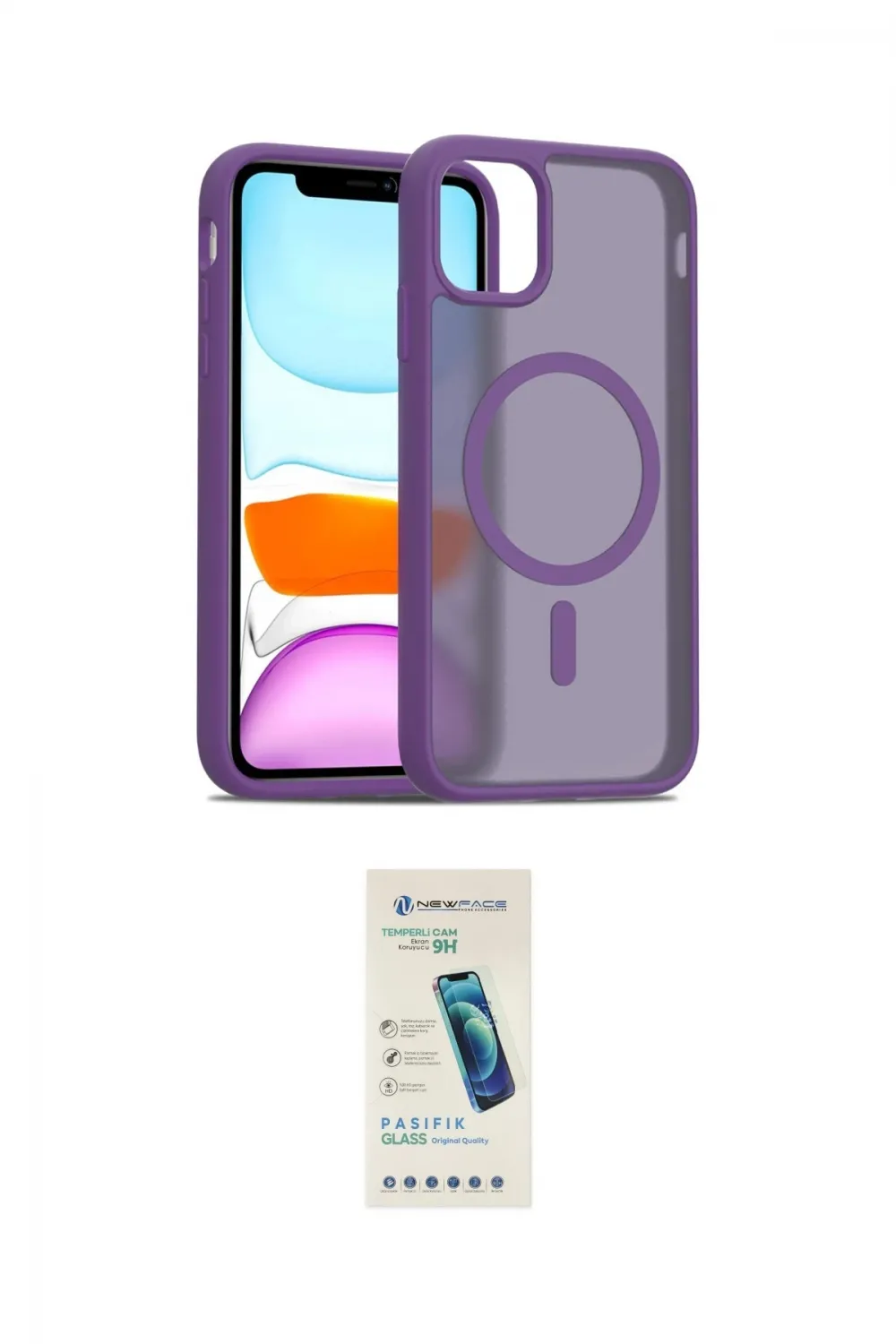 ieg™ iPhone 12 Kılıf Siluet Minimal Prime - Şeffaf Pasifik Cam Ekran Koruyucu