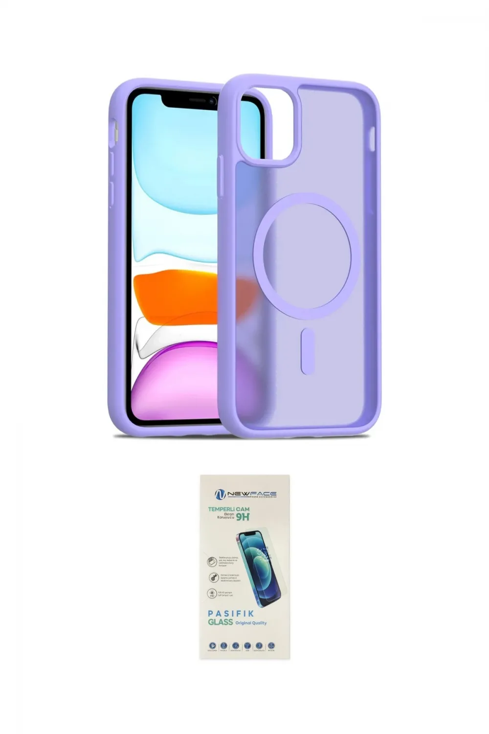 ieg™ iPhone 12 Kılıf Siluet Minimal Prime - Şeffaf Pasifik Cam Ekran Koruyucu