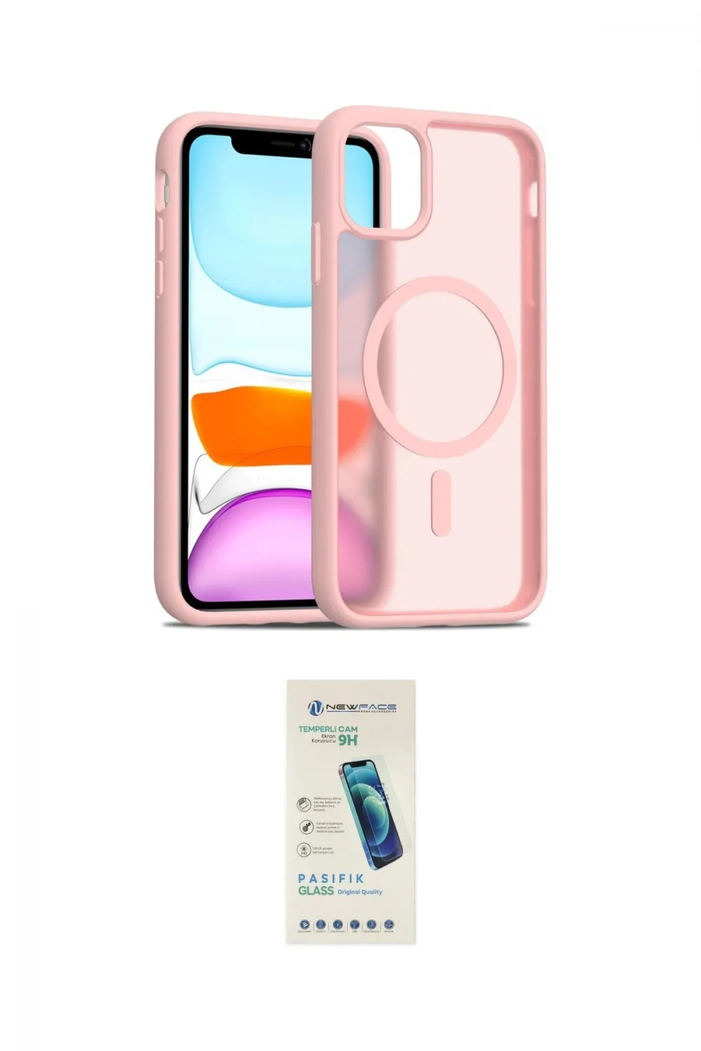 ieg™ iPhone 12 Kılıf Siluet Minimal Prime - Şeffaf Pasifik Cam Ekran Koruyucu