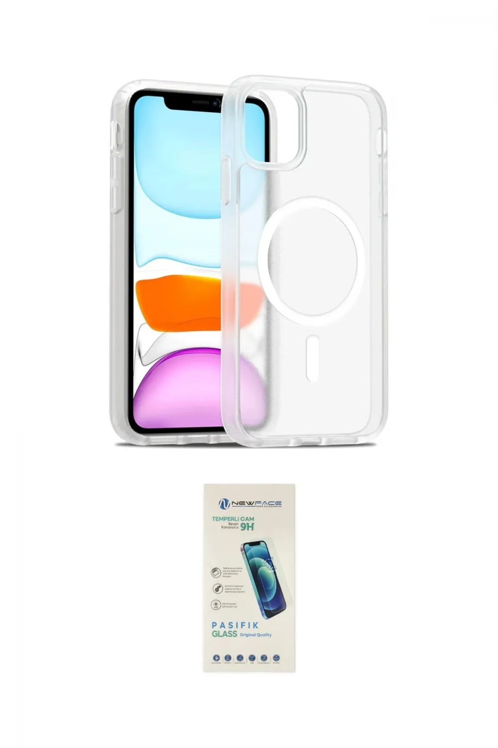 ieg™ iPhone 12 Kılıf Siluet Minimal Prime - Şeffaf Pasifik Cam Ekran Koruyucu