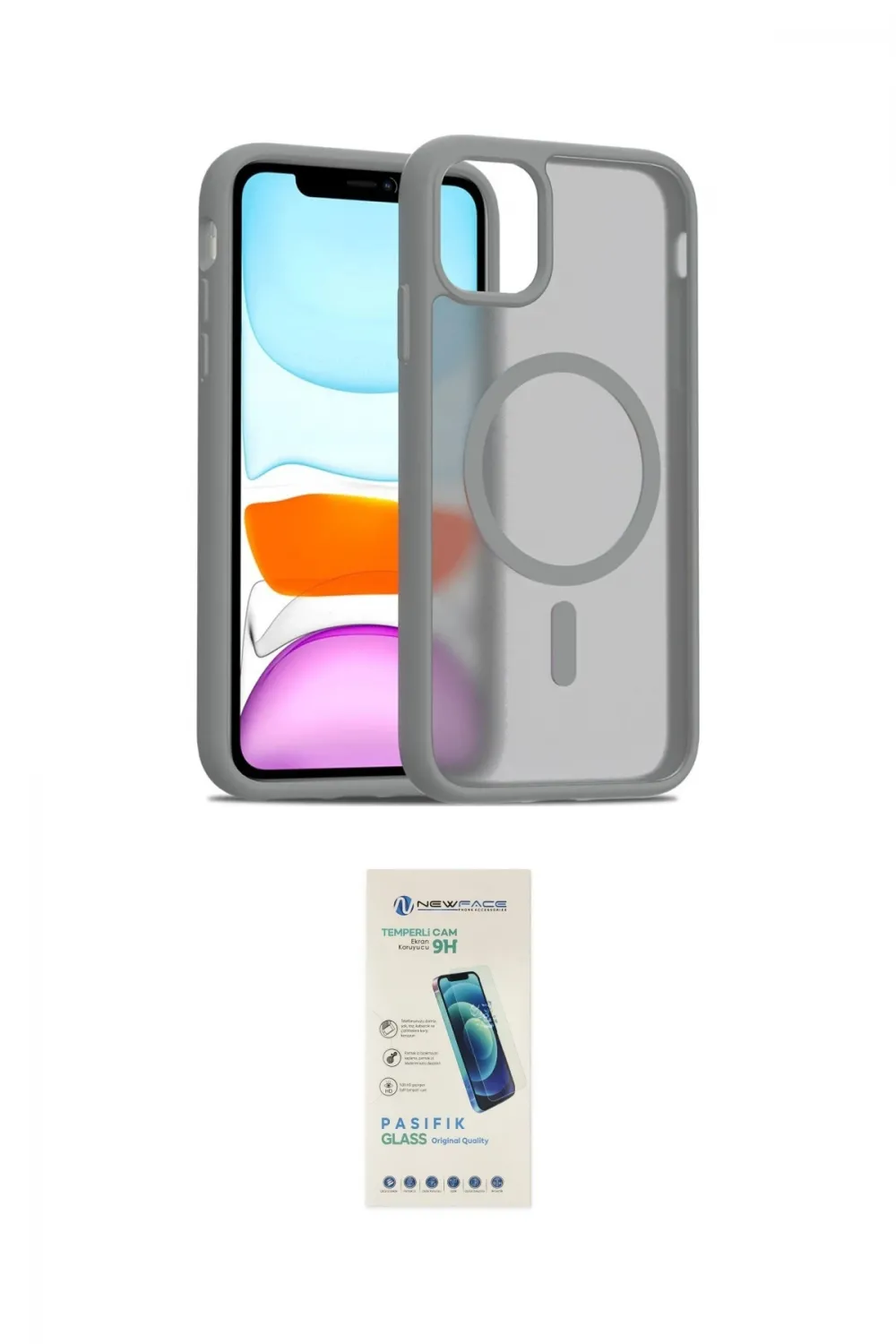 ieg™ iPhone 12 Kılıf Siluet Minimal Prime - Şeffaf Pasifik Cam Ekran Koruyucu